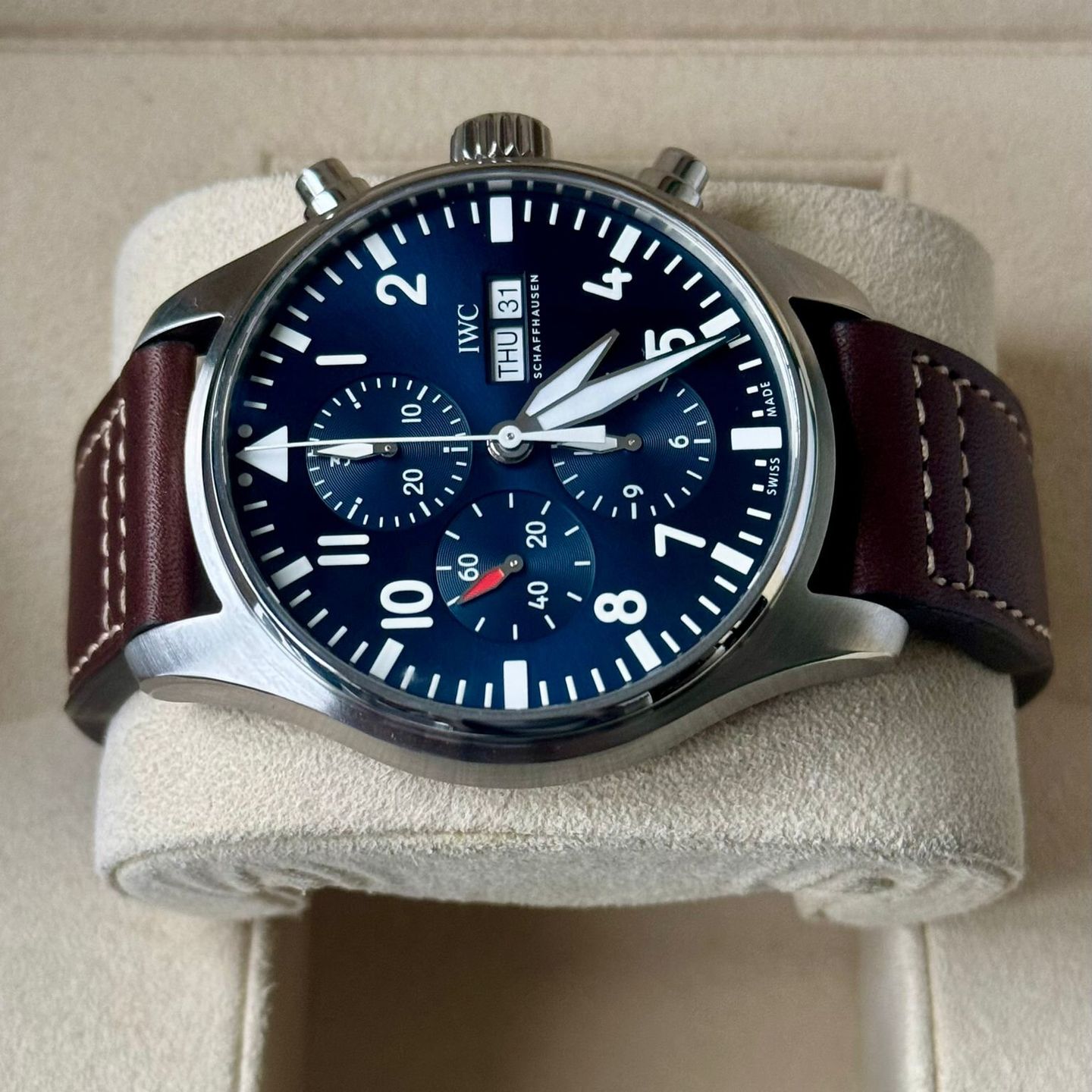 IWC Pilot Chronograph IW377714 (2019) - Blauw wijzerplaat 43mm Staal (5/7)