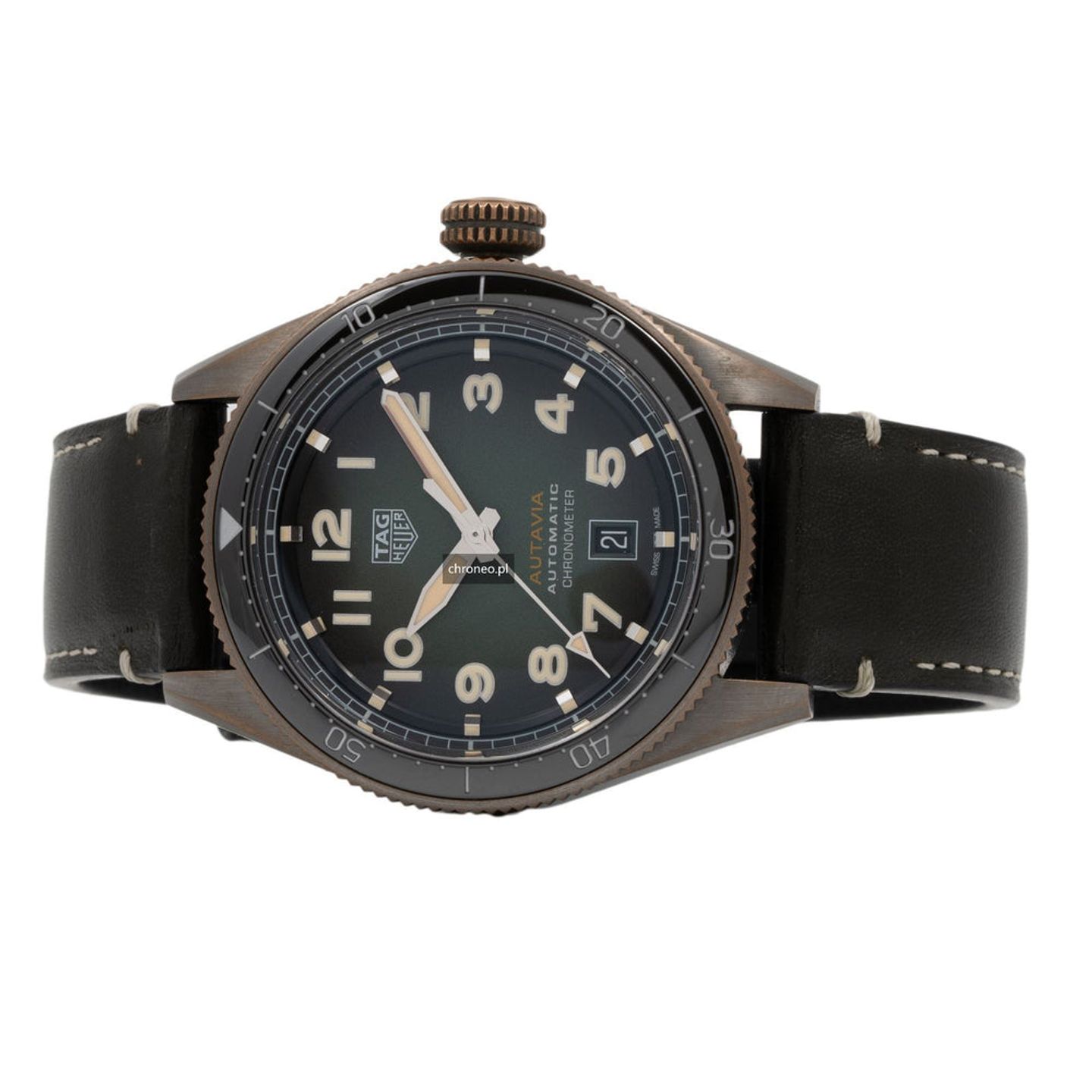 TAG Heuer Autavia WBE5190.FC8268 (2020) - Green dial 42 mm Bronze case (7/8)