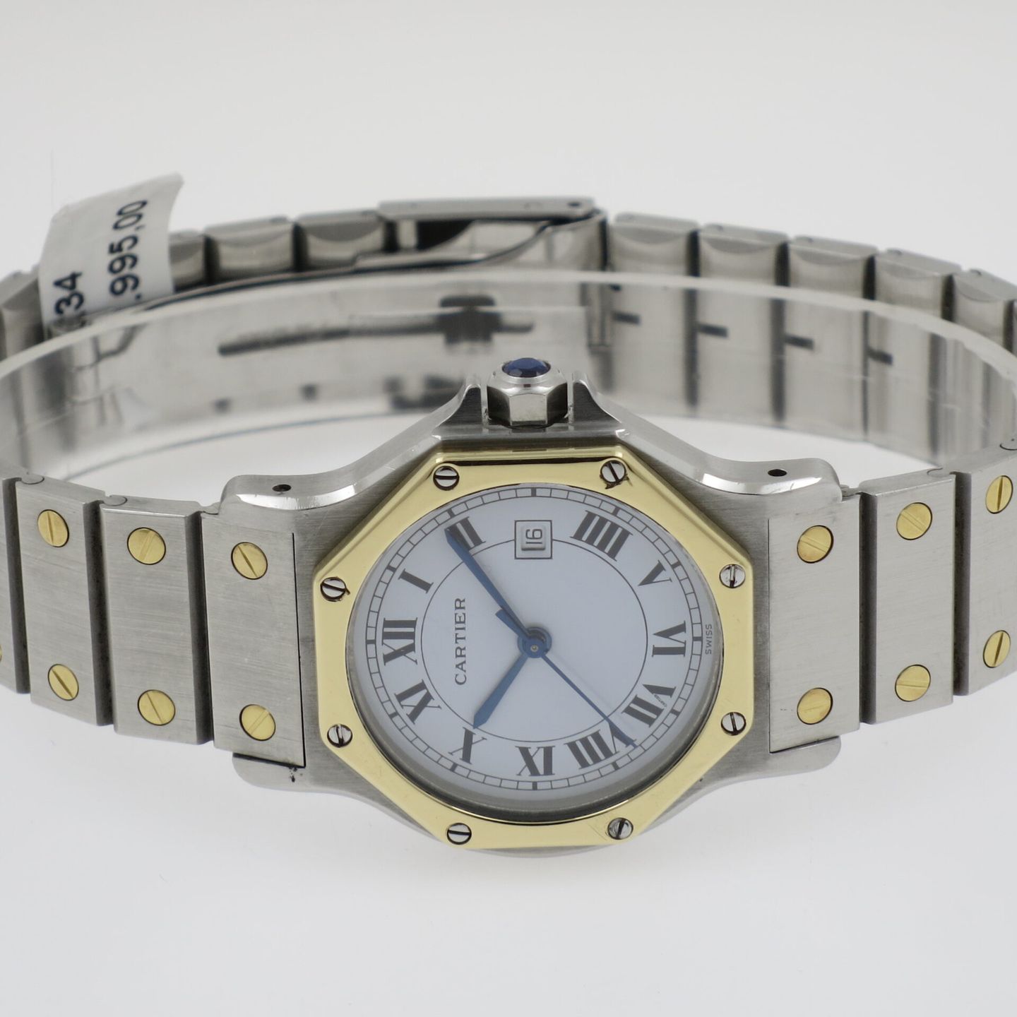 Cartier Santos 2966 (1990) - Wit wijzerplaat 30mm Goud/Staal (2/4)