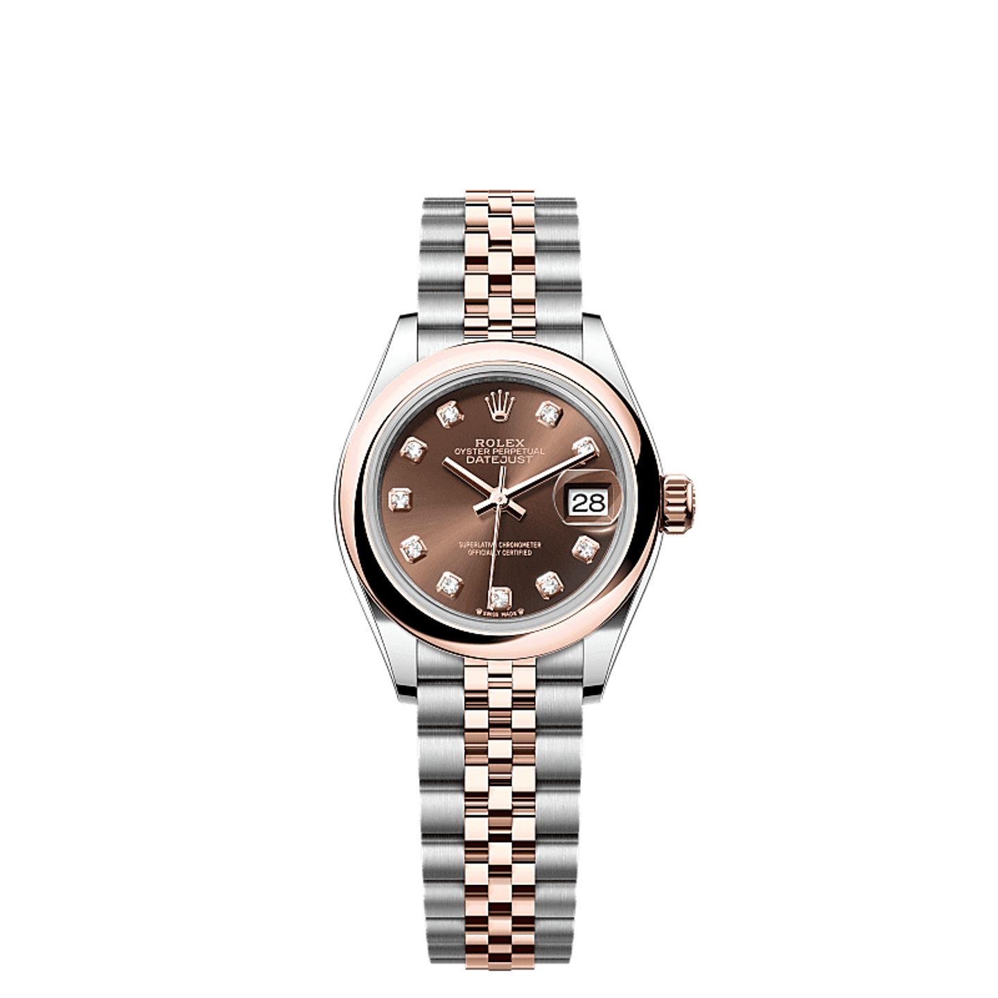 Rolex Lady-Datejust 279161 (2025) - Bruin wijzerplaat 28mm Staal (1/1)