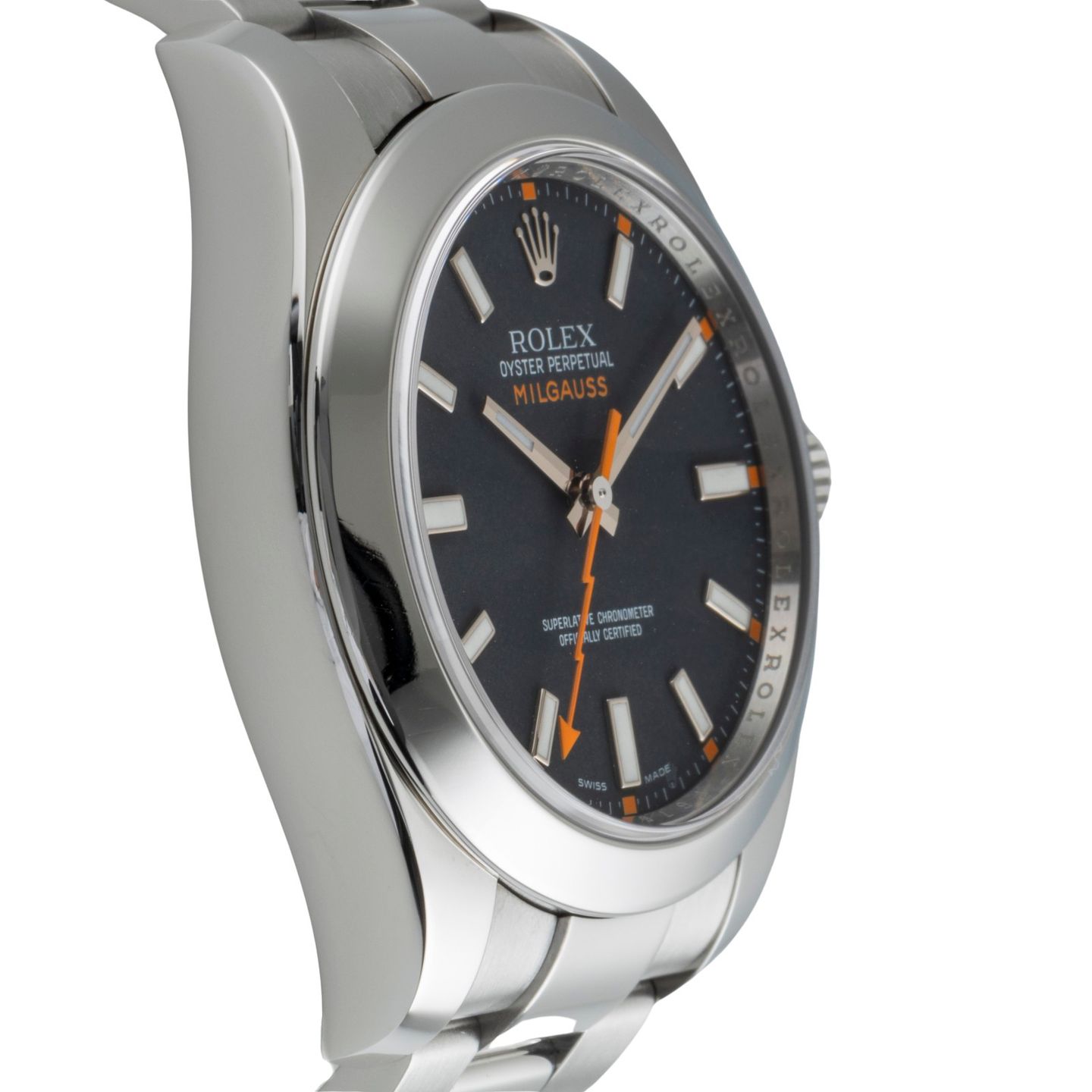 Rolex Milgauss 116400 (Onbekend (willekeurig serienummer)) - Zwart wijzerplaat 40mm Staal (7/8)