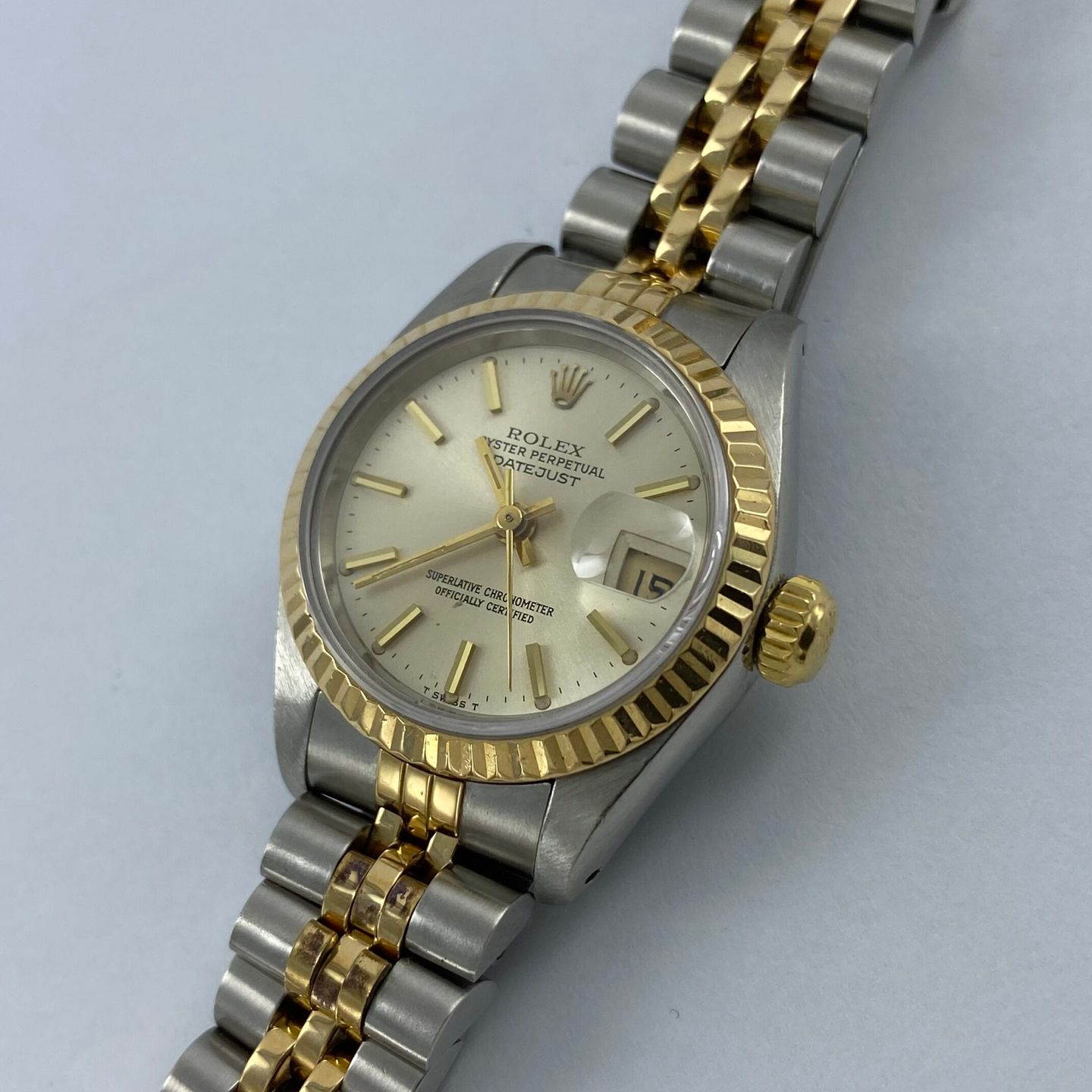 Rolex Lady-Datejust - (Unknown (random serial)) - Champagne dial 26 mm Gold/Steel case (5/6)