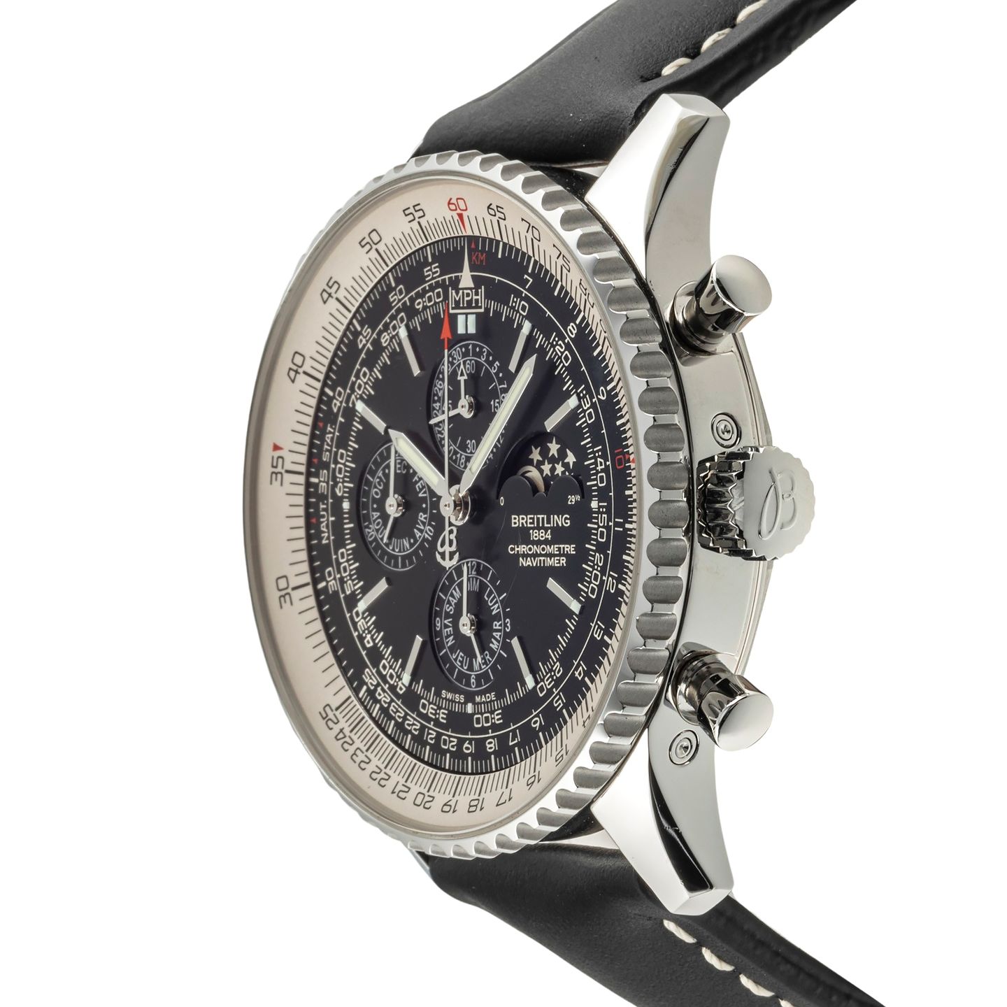 Breitling Navitimer 1461 A1938021/BD20/441X (2014) - Zwart wijzerplaat 48mm Staal (7/8)