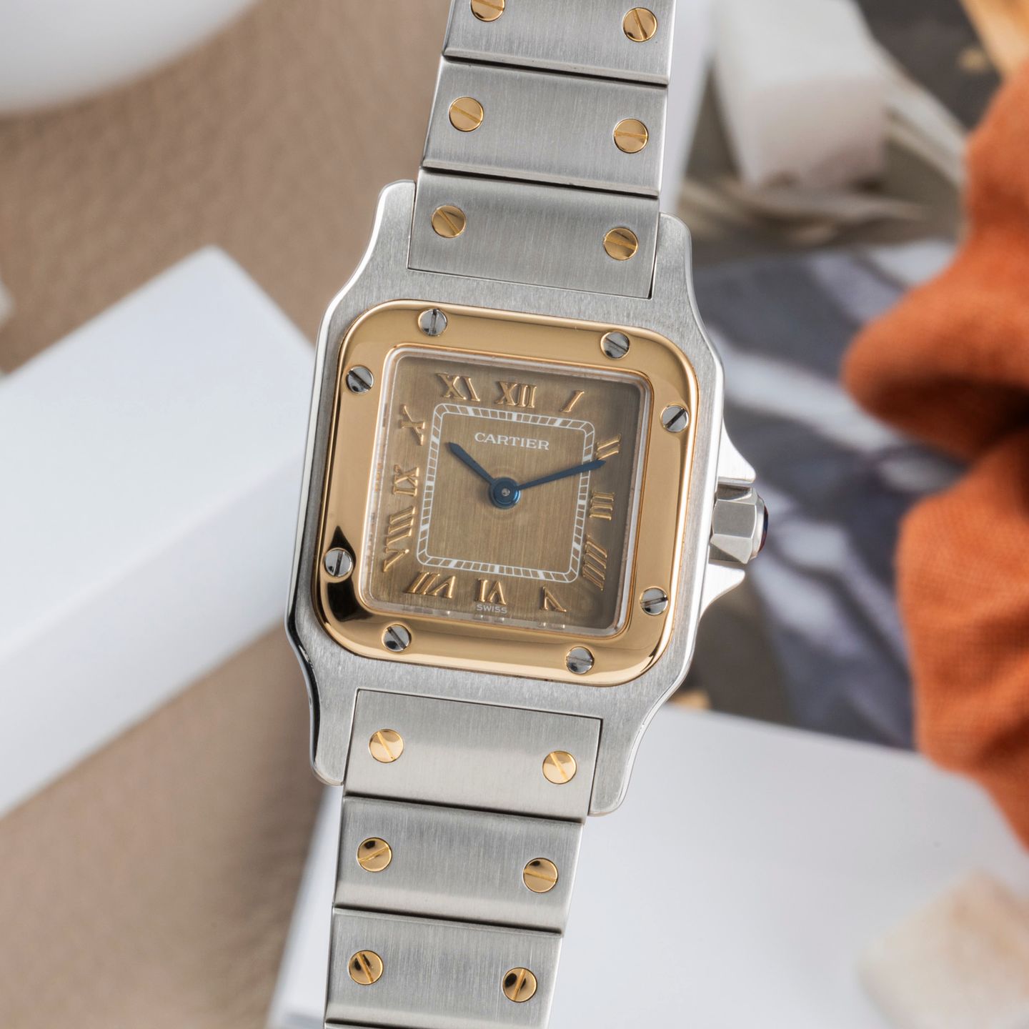 Cartier Santos Galbée 1567 (1995) - 24mm Goud/Staal (3/8)