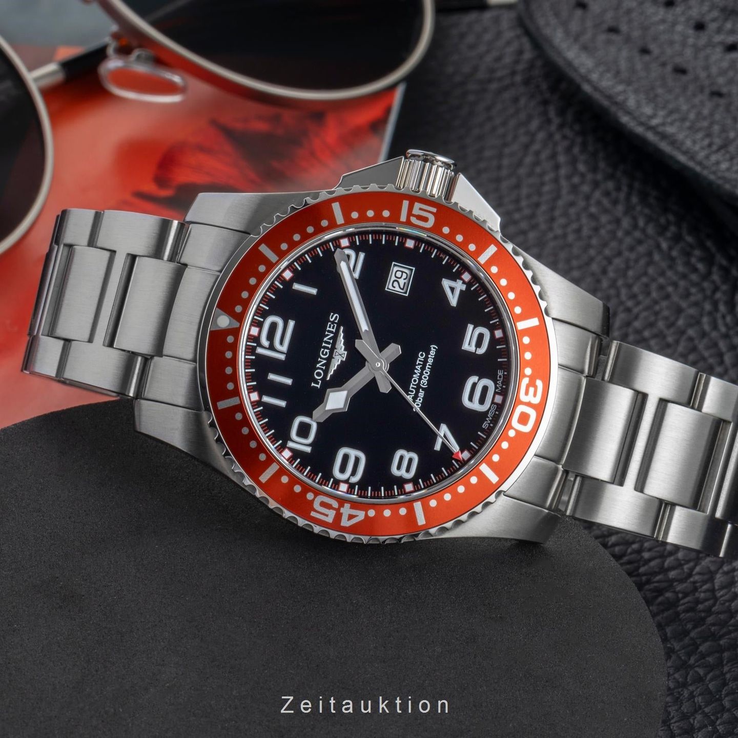 Longines HydroConquest L3.695.4.03.6 (2015) - Zwart wijzerplaat 41mm Staal (2/8)