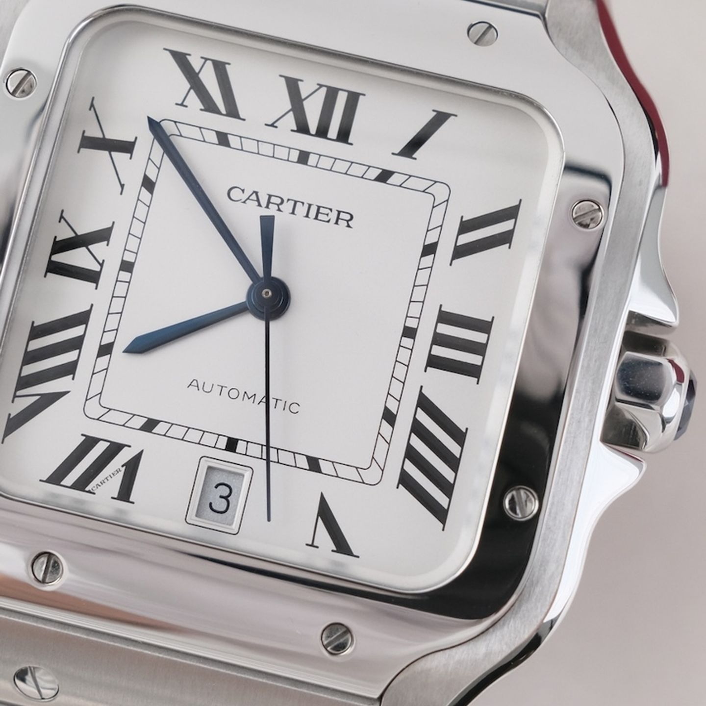 Cartier Santos WSSA0009 (2018) - White dial 40 mm Steel case (5/8)