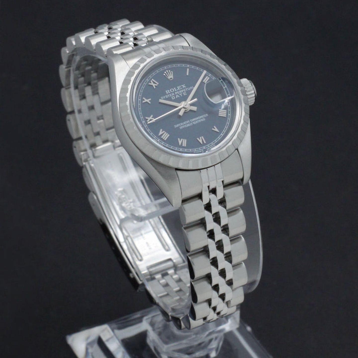 Rolex Oyster Perpetual Lady Date 69240 (1997) - Blauw wijzerplaat 26mm Staal (6/7)