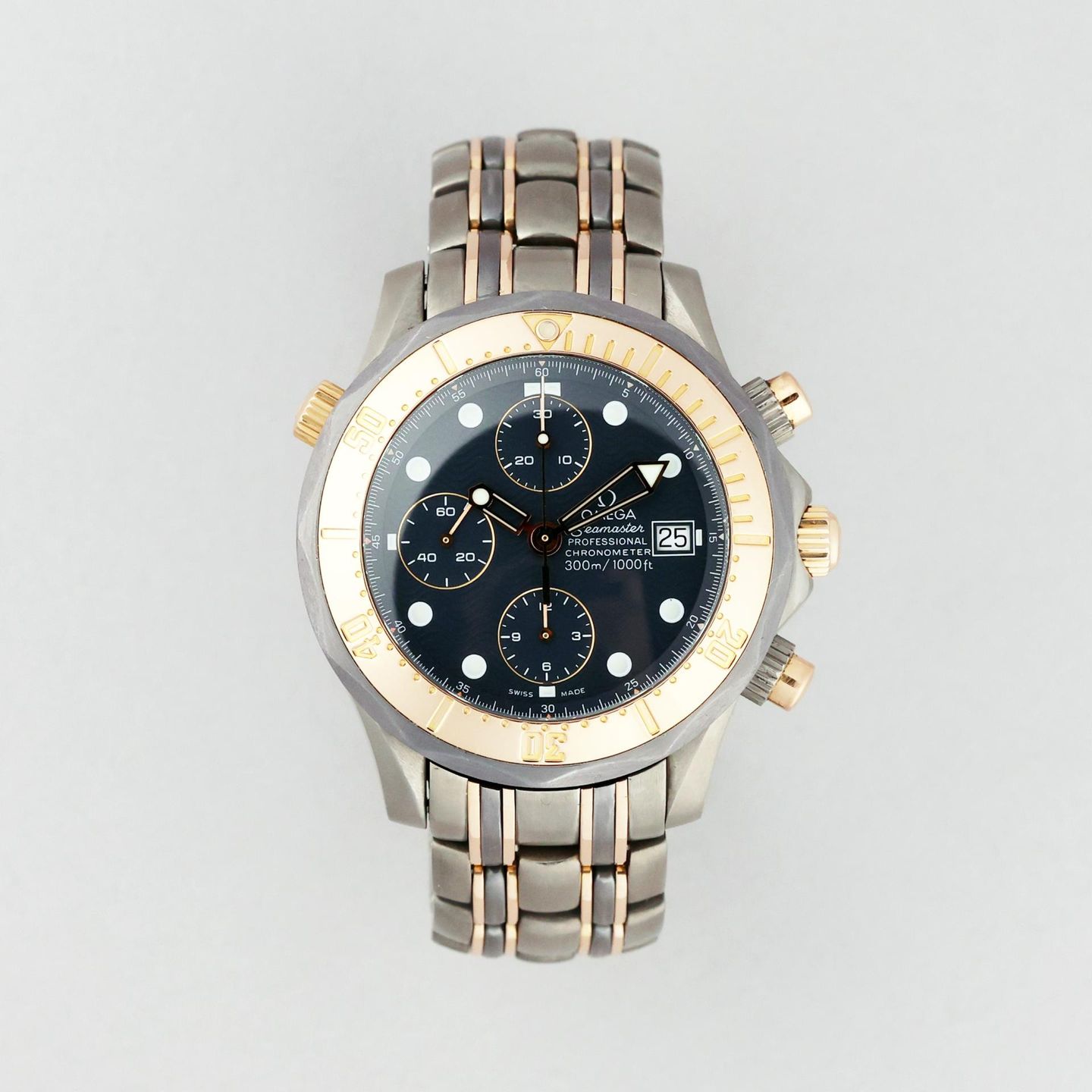 Omega Seamaster Diver 300 M 2296.80.00 (1995) - Blauw wijzerplaat 42mm Titanium (1/8)