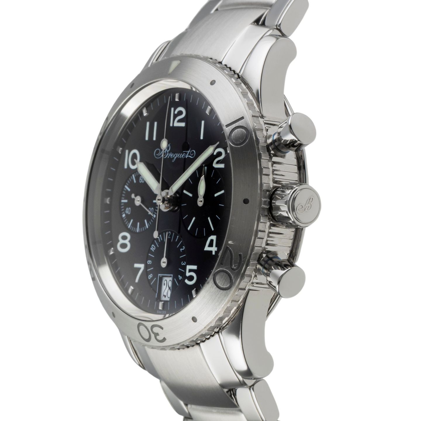 Breguet Type XX - XXI - XXII 3820ST/H2/SW9 (Onbekend (willekeurig serienummer)) - Zwart wijzerplaat 40mm Staal (6/8)