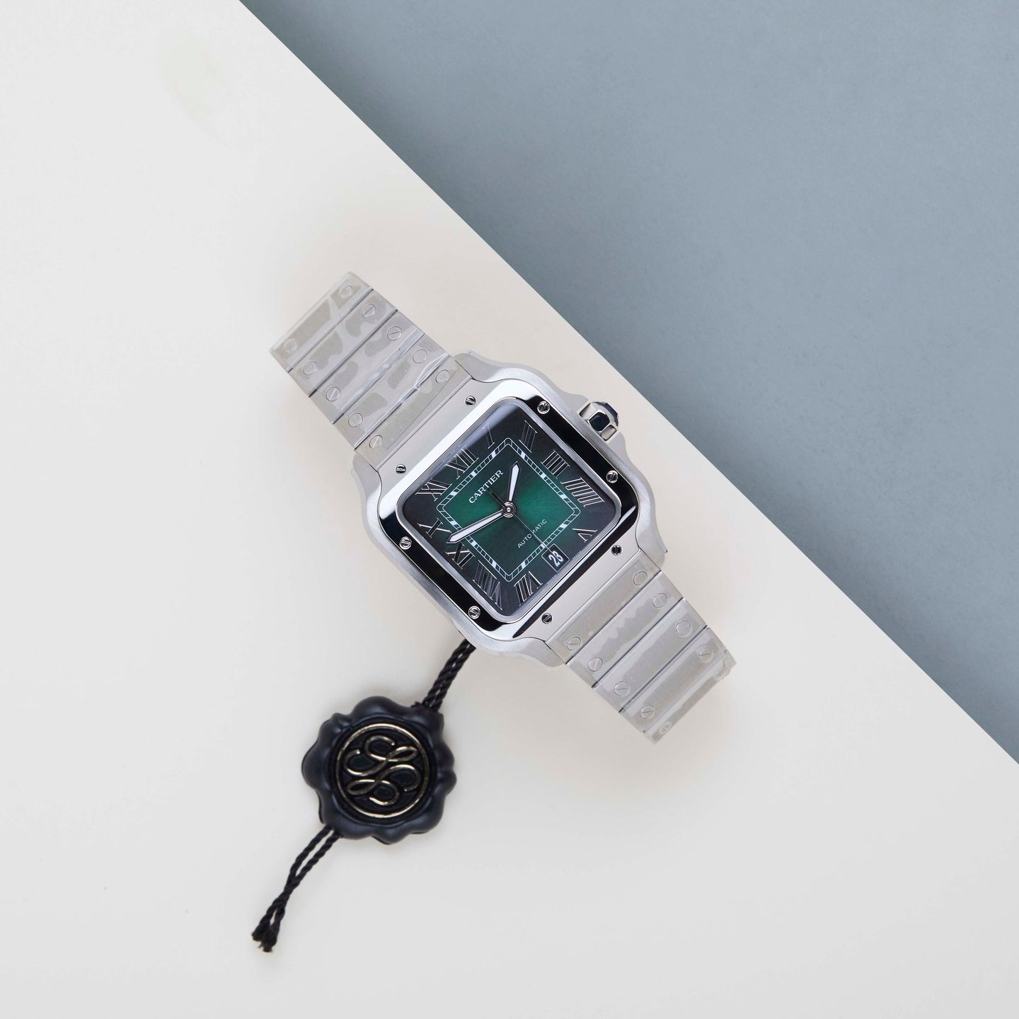 Cartier Santos WSSA0062 (2026) - Green dial 40 mm Steel case (2/8)