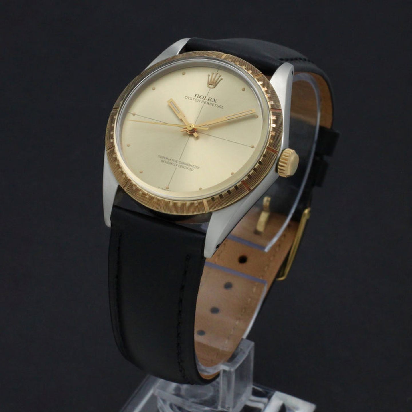 Rolex Oyster Perpetual 1038 (1970) - Gold dial 34 mm Gold/Steel case (4/7)