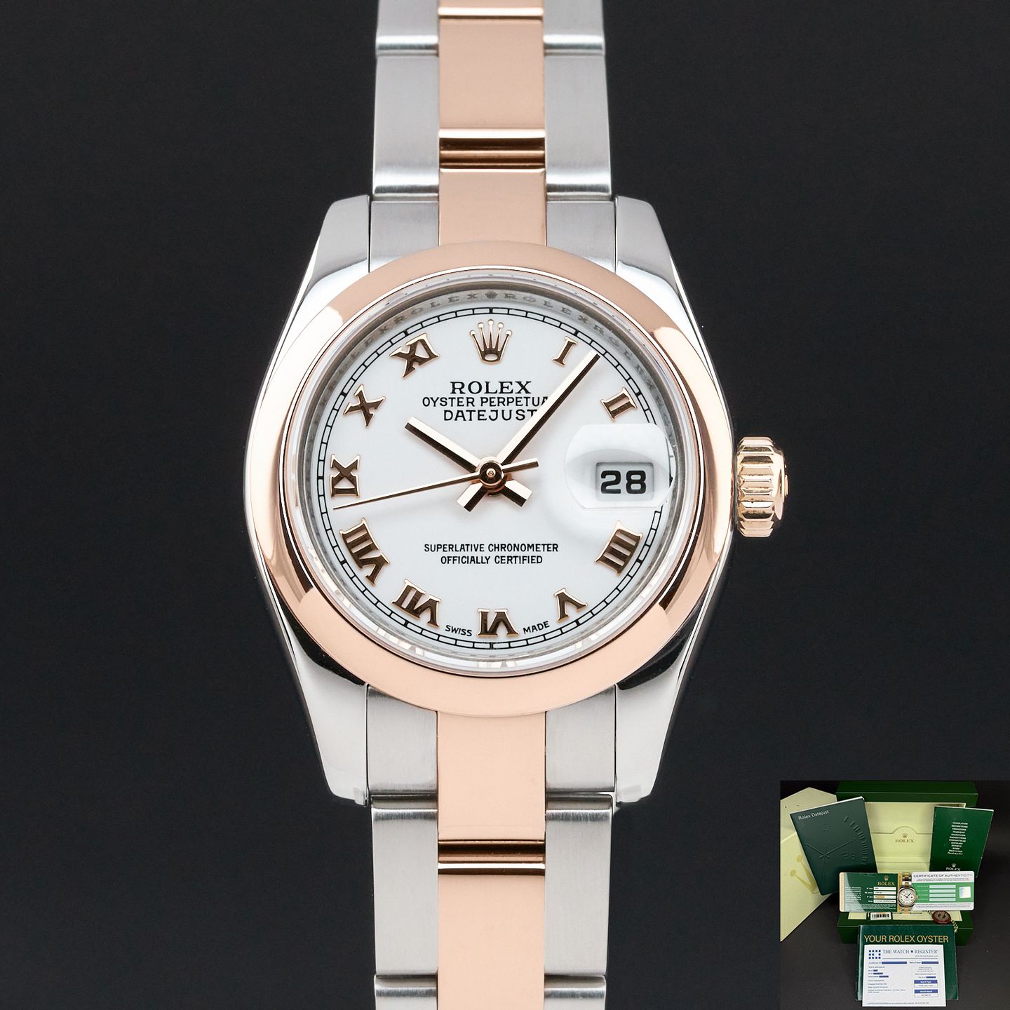 Rolex Lady-Datejust 179161 (2007) - White dial 26 mm Gold/Steel case (1/8)