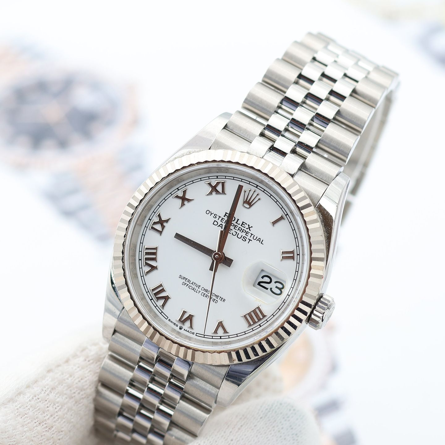 Rolex Datejust 36 126234 (Onbekend (willekeurig serienummer)) - Wit wijzerplaat 36mm Staal (4/8)