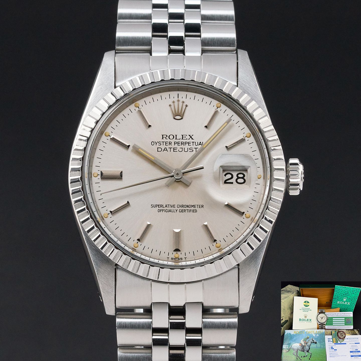 Rolex Datejust 36 16030 (1982) - Zilver wijzerplaat 36mm Staal (1/8)
