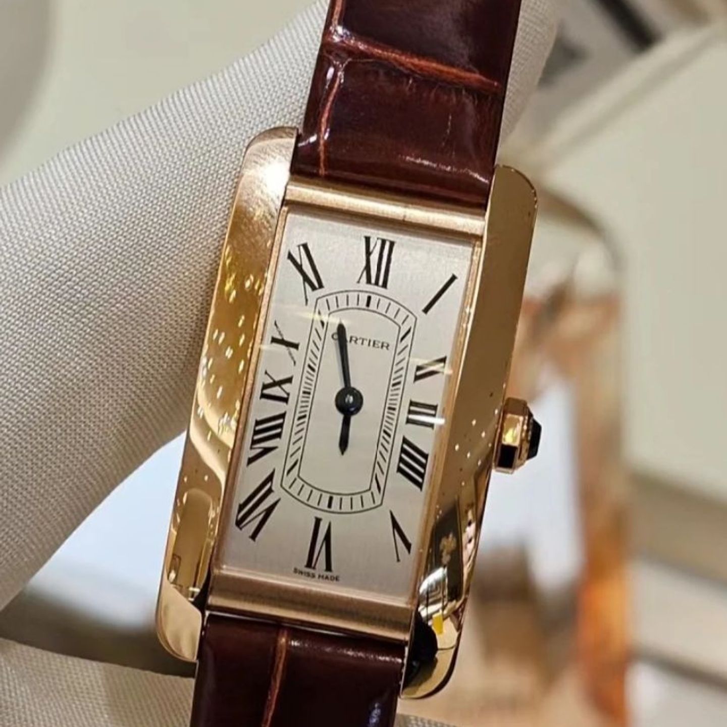 Cartier Tank Américaine WGTA0341 (2025) - Silver dial 15 mm Rose Gold case (1/3)