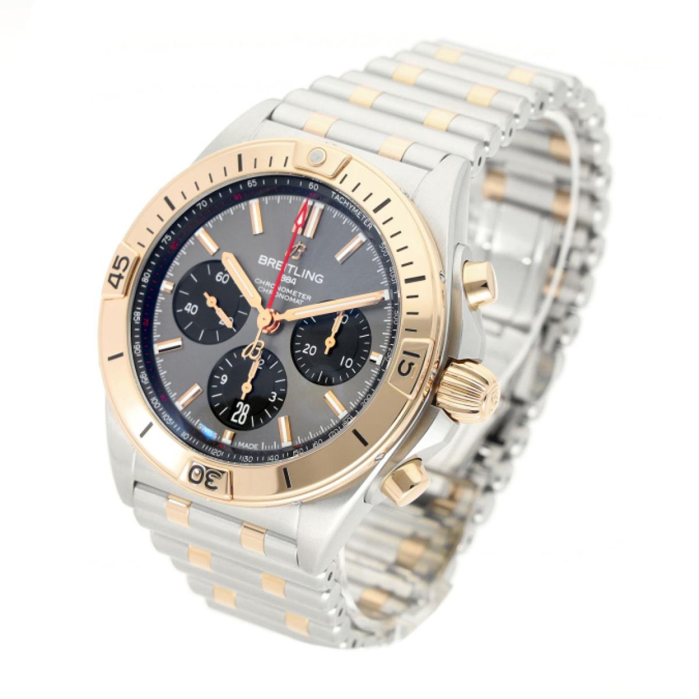 Breitling Chronomat 42 UB0134101B1S1 (2024) - Green dial 43 mm Gold/Steel case (2/5)