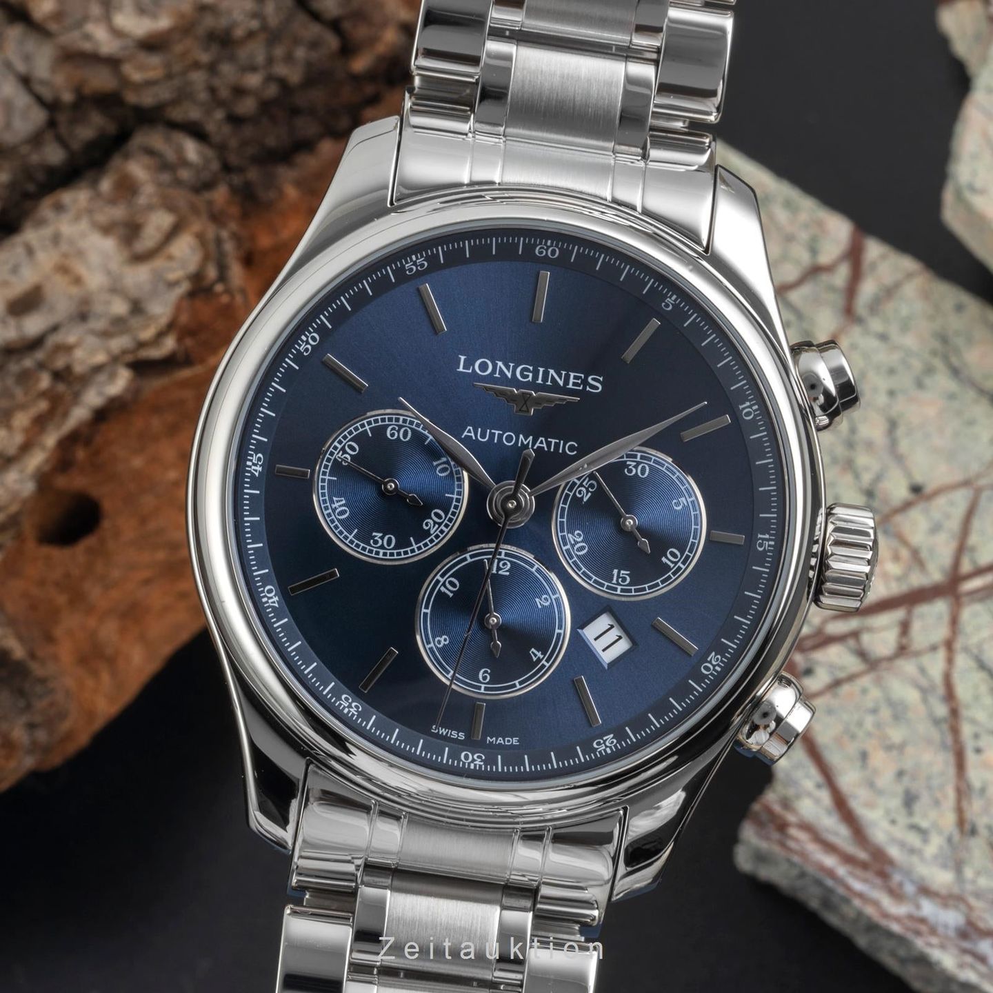 Longines Master Collection L2.859.4.92.6 (Unknown (random serial)) - Blue dial 44 mm Steel case (1/8)