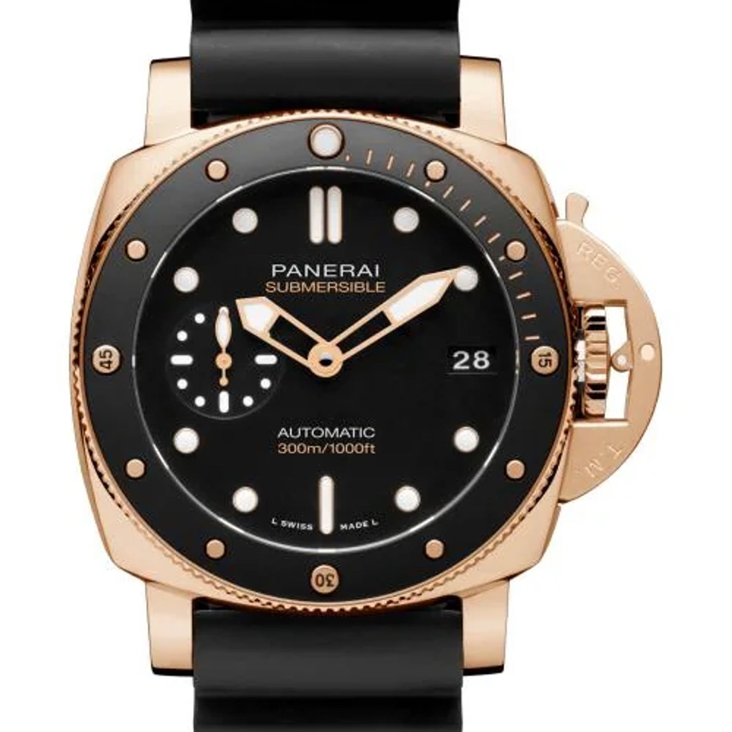 Panerai Luminor Submersible PAM01164 (2026) - Zwart wijzerplaat 42mm Roodgoud (1/1)