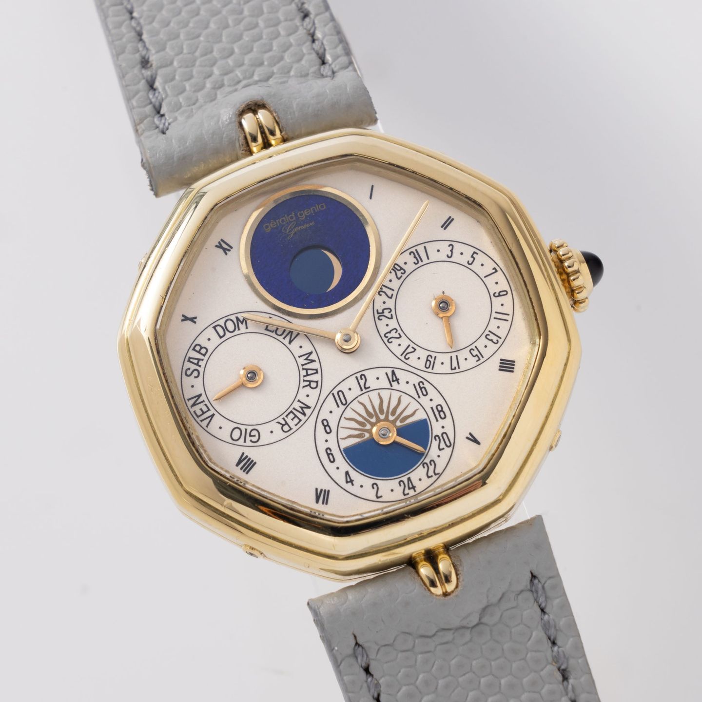 Gérald Genta Unknown g2747 (Unknown (random serial)) - White dial 33 mm Yellow Gold case (4/8)