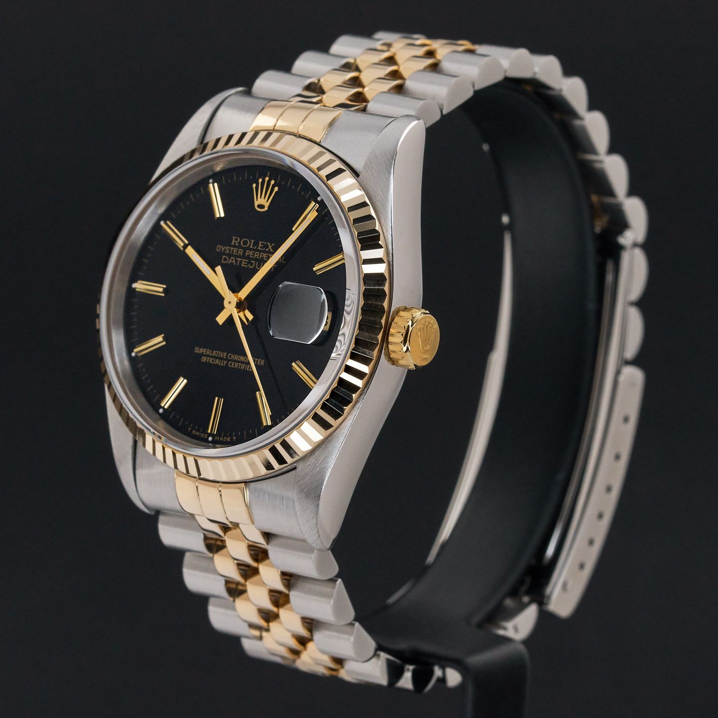 Rolex Datejust 36 16233 (1994) - Black dial 36 mm Gold/Steel case (4/8)