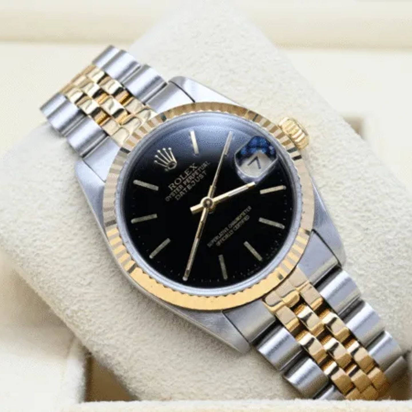 Rolex Datejust 31 68273 (1991) - Champagne wijzerplaat 31mm Goud/Staal (1/7)