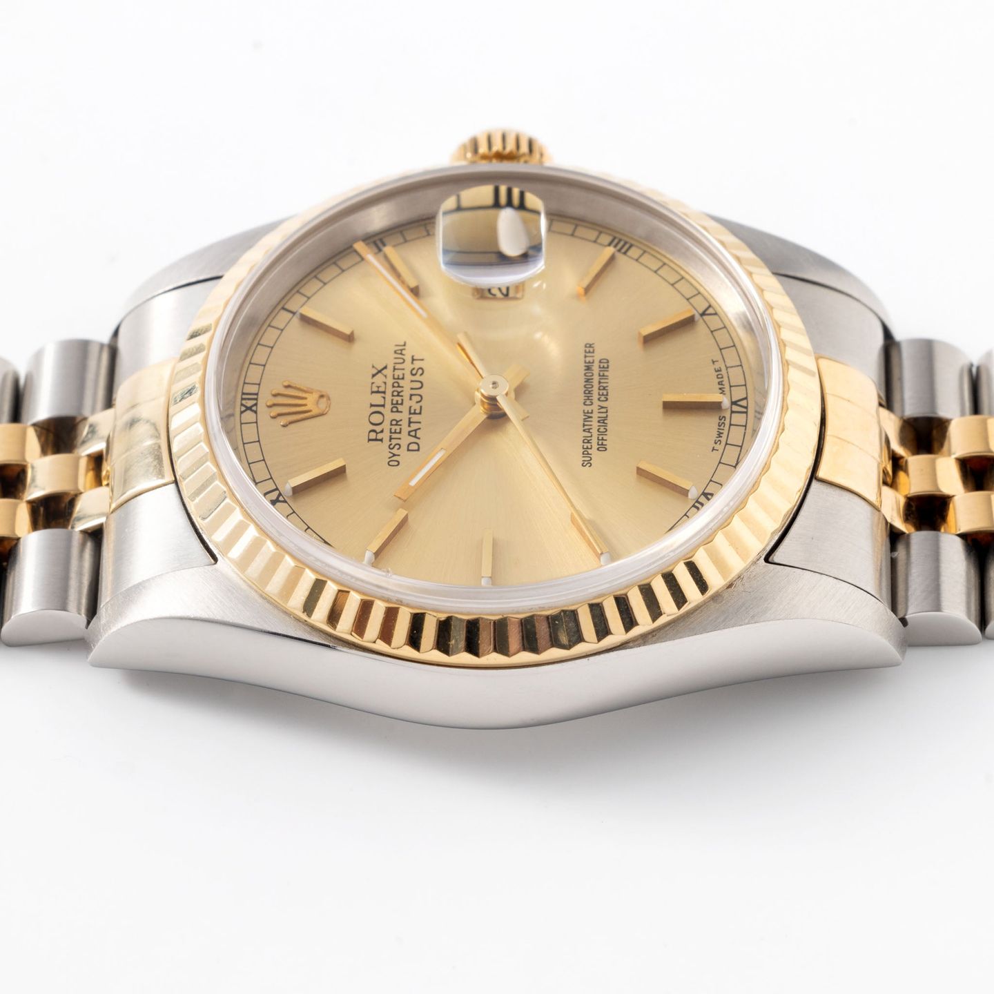 Rolex Datejust 36 16233 (1995) - Champagne dial 36 mm Gold/Steel case (6/7)