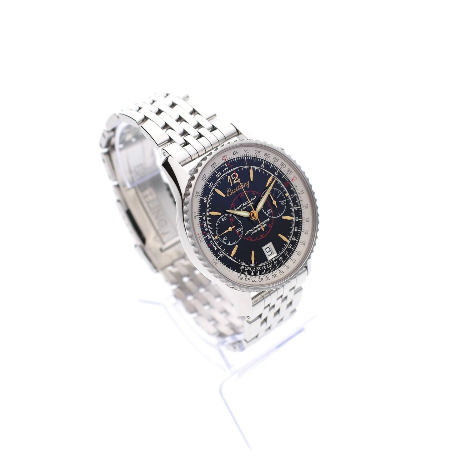 Breitling Montbrillant A48330 (2007) - Zwart wijzerplaat 43mm Staal (4/8)