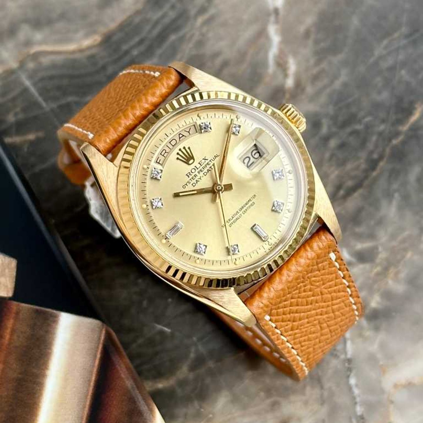 Rolex Day-Date 1803 (1971) - Gold dial 36 mm Yellow Gold case (3/8)