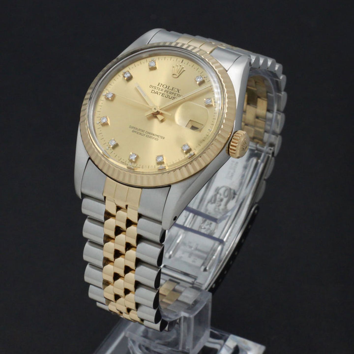 Rolex Datejust 36 16013 (1988) - Gold dial 36 mm Gold/Steel case (5/7)