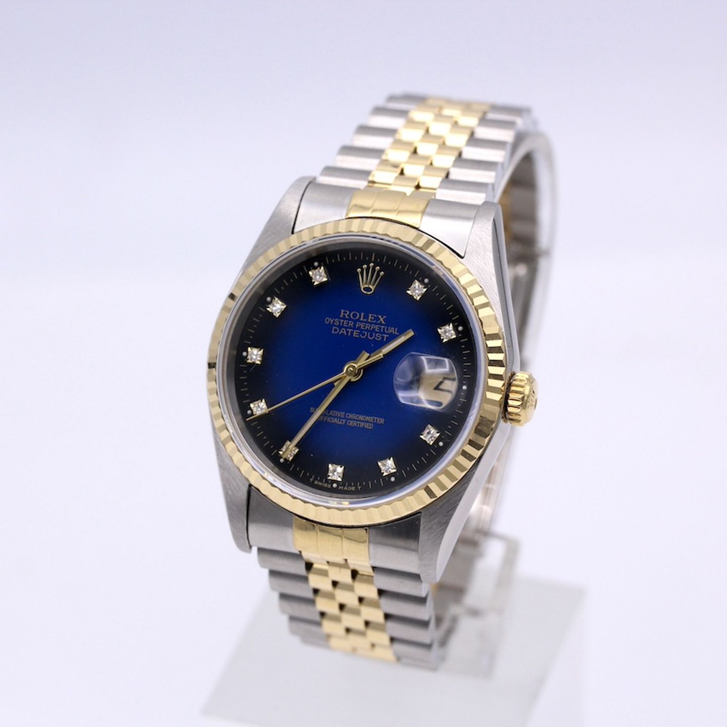 Rolex Datejust 36 16233 (1994) - Blue dial 36 mm Gold/Steel case (6/8)