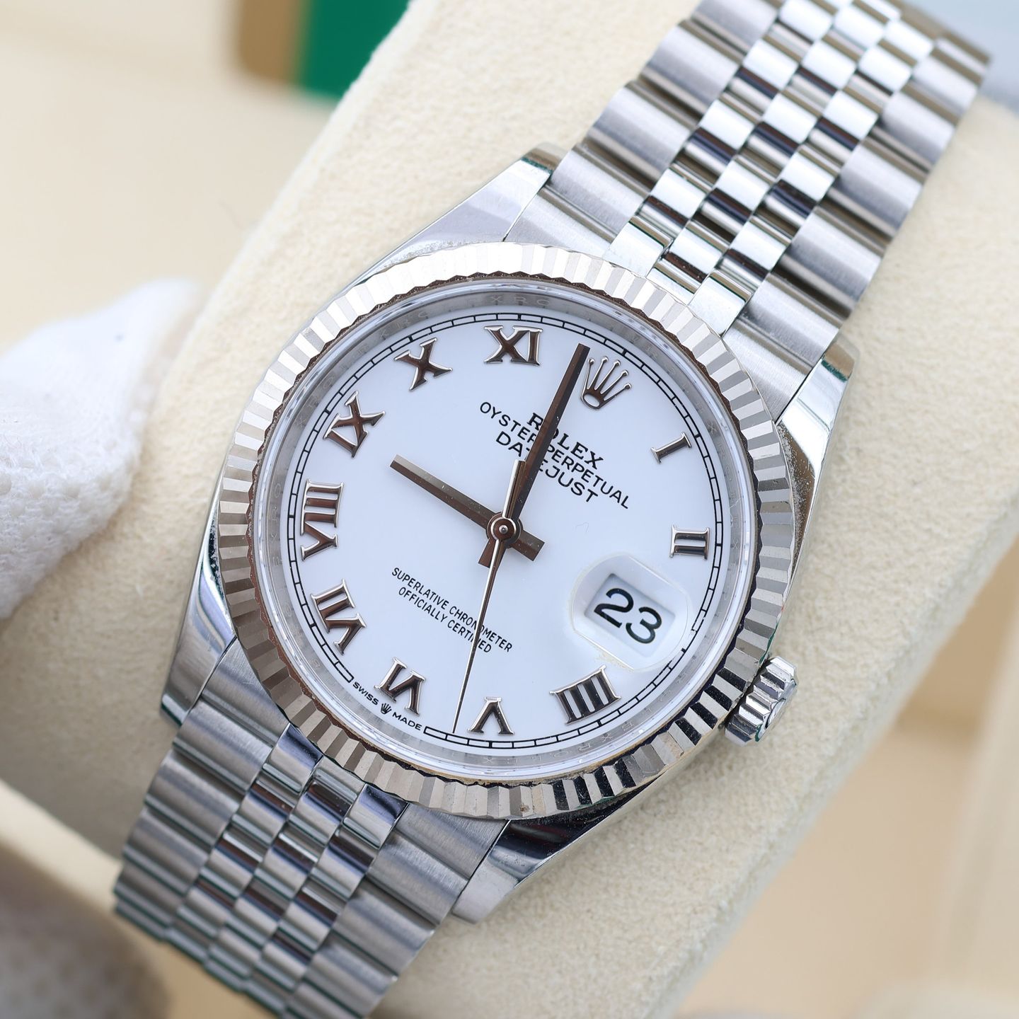 Rolex Datejust 36 126234 (Unknown (random serial)) - White dial 36 mm Steel case (3/8)