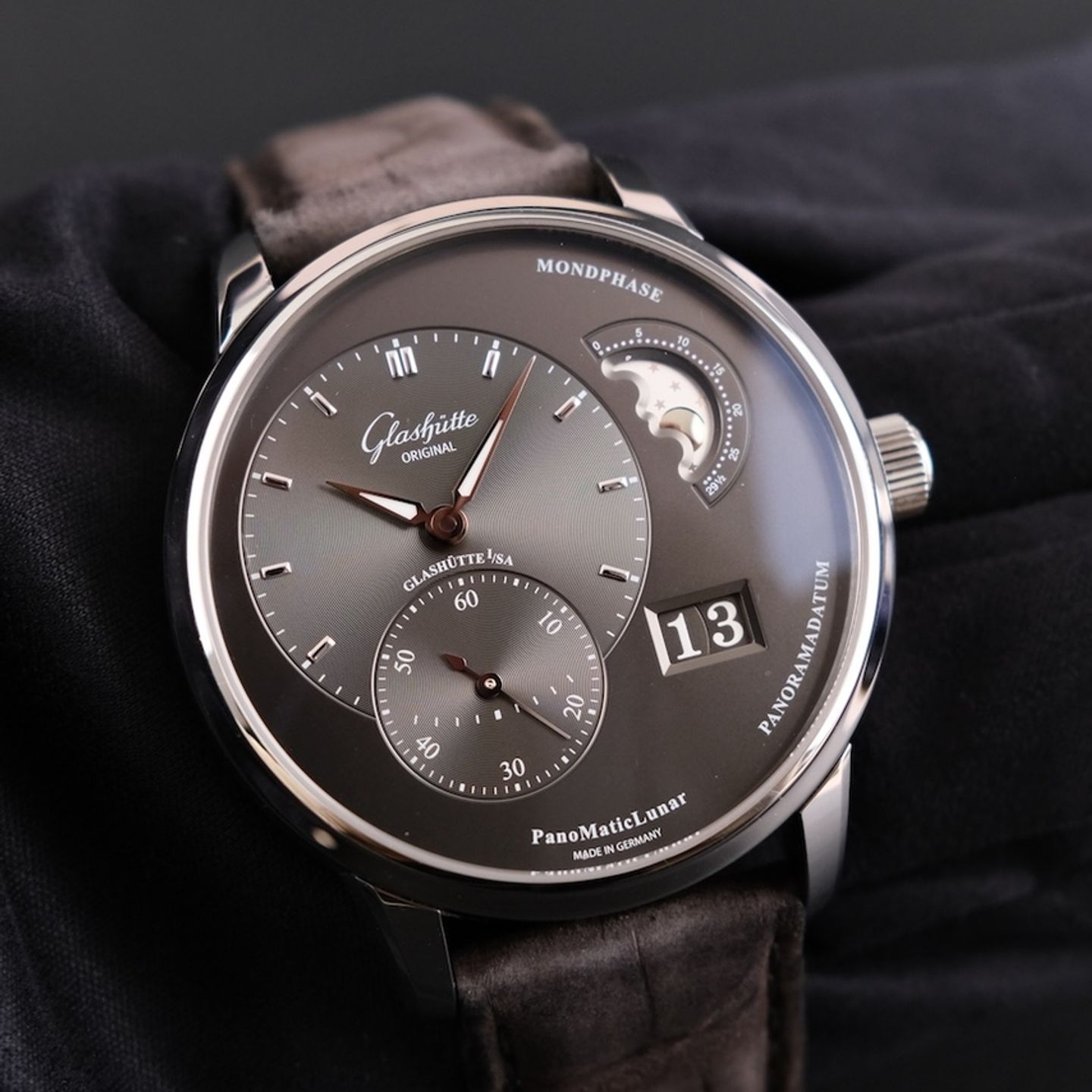 Glashütte Original PanoMaticLunar 1-90-02-43-32-05 (2019) - Grey dial 40 mm Steel case (1/8)