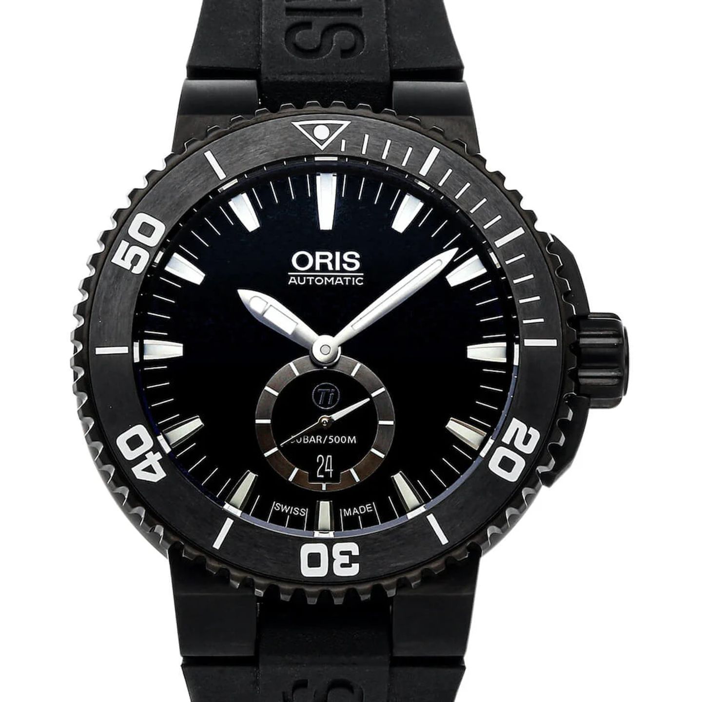 Oris Aquis Titan Chronograph 01 739 7674 7754-07 4 26 34BTE (2024) - Zwart wijzerplaat 46mm Titanium (1/2)