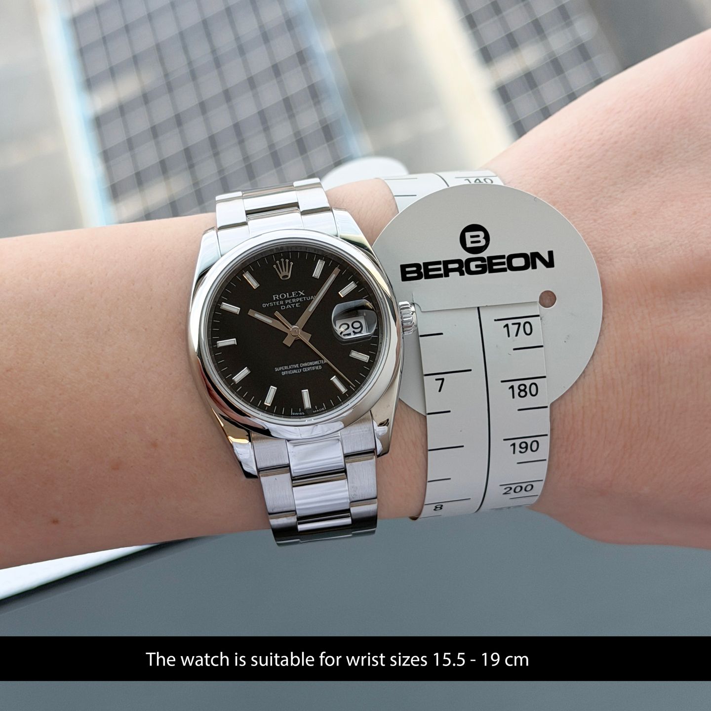 Rolex Oyster Perpetual Date 115200 (2006) - Zwart wijzerplaat 34mm Staal (2/8)