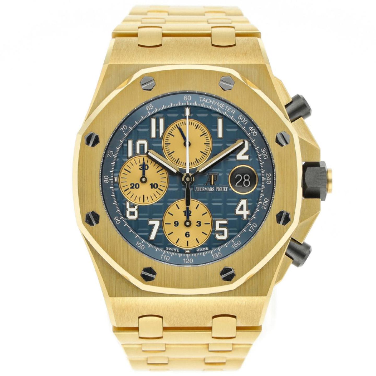 Audemars Piguet Royal Oak Offshore Chronograph 26470BA.OO.1000BA.01 (2018) - Blauw wijzerplaat 42mm Geelgoud (1/5)