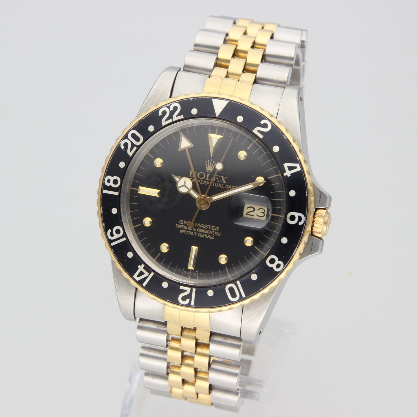 Rolex GMT-Master 16753 (1987) - Black dial 40 mm Gold/Steel case (3/8)