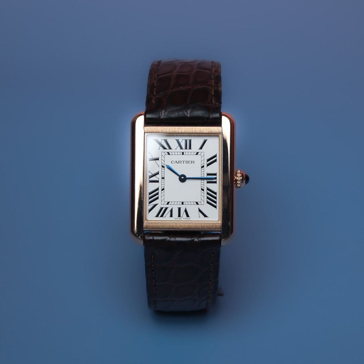 Cartier Tank Solo W5200024 (2021) - Zilver wijzerplaat 31mm Roségoud (1/6)