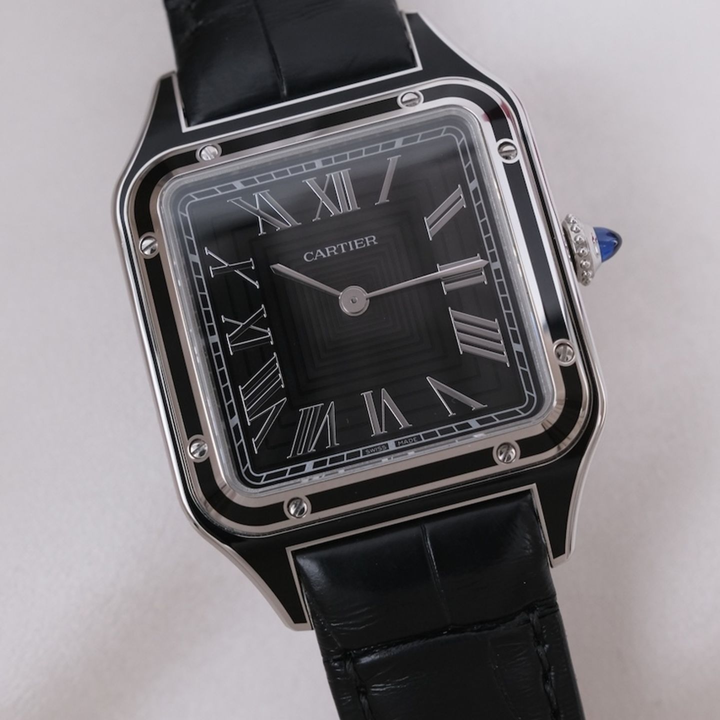 Cartier Santos Dumont WSSA0046 (2024) - Zwart wijzerplaat 44mm Staal (7/8)