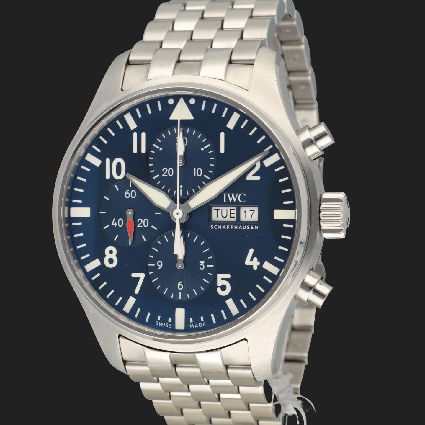 IWC Pilot Chronograph IW377717 (2020) - Blauw wijzerplaat 43mm Staal (1/8)