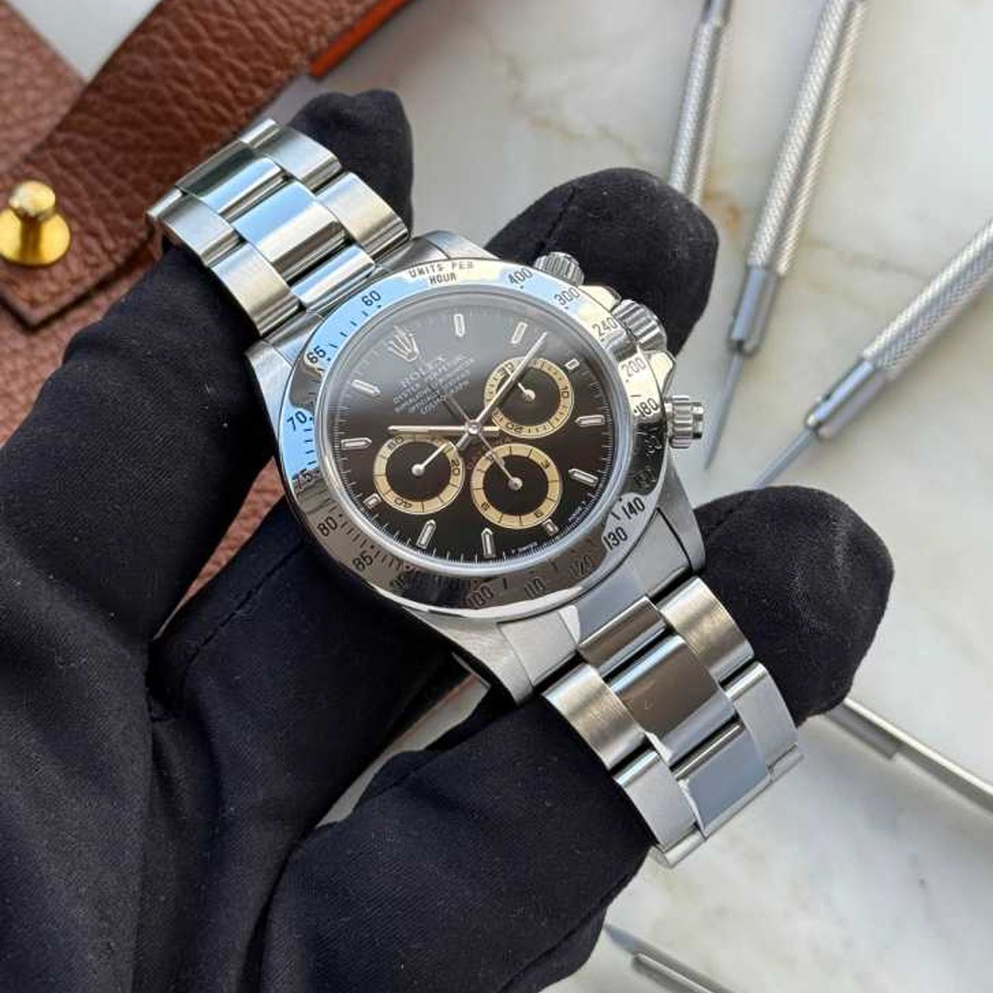 Rolex Daytona 16520 (1996) - Zwart wijzerplaat 40mm Staal (5/8)