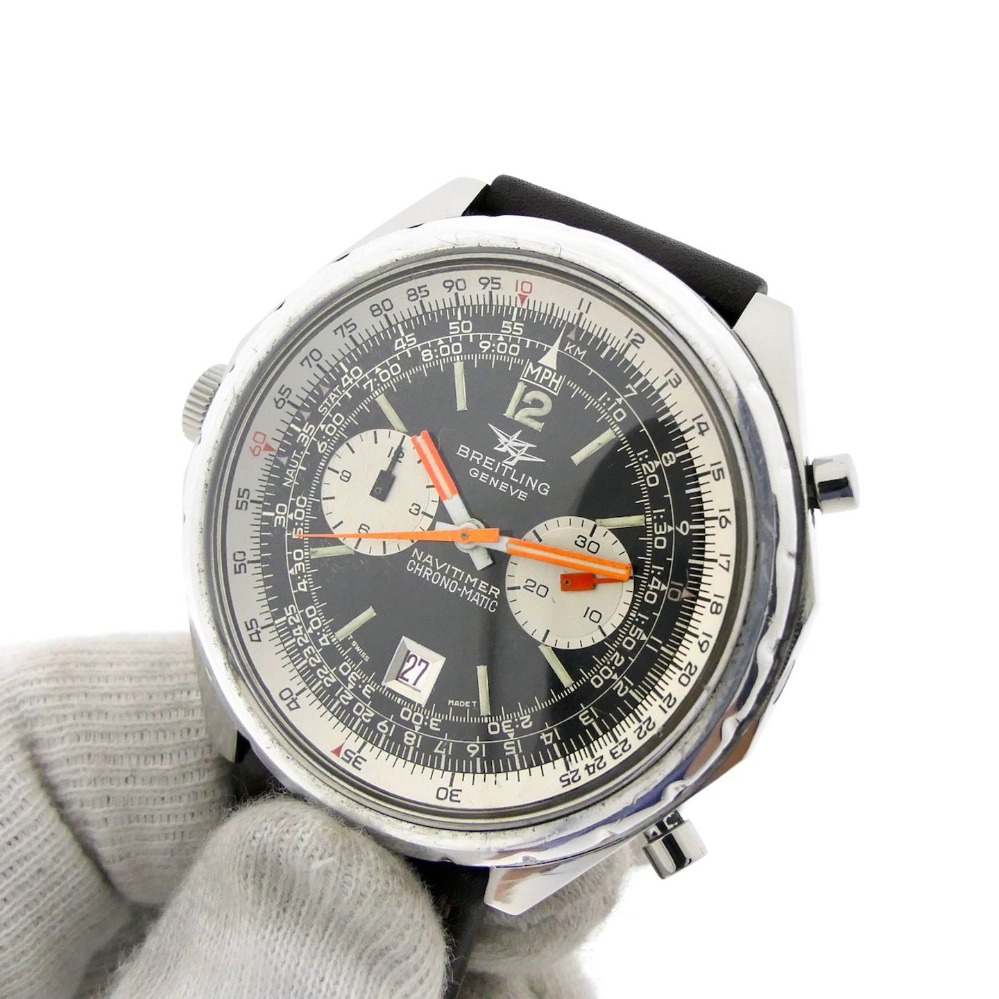 Breitling Chrono-Matic 1806 (1972) - Black dial 49 mm Steel case (6/8)