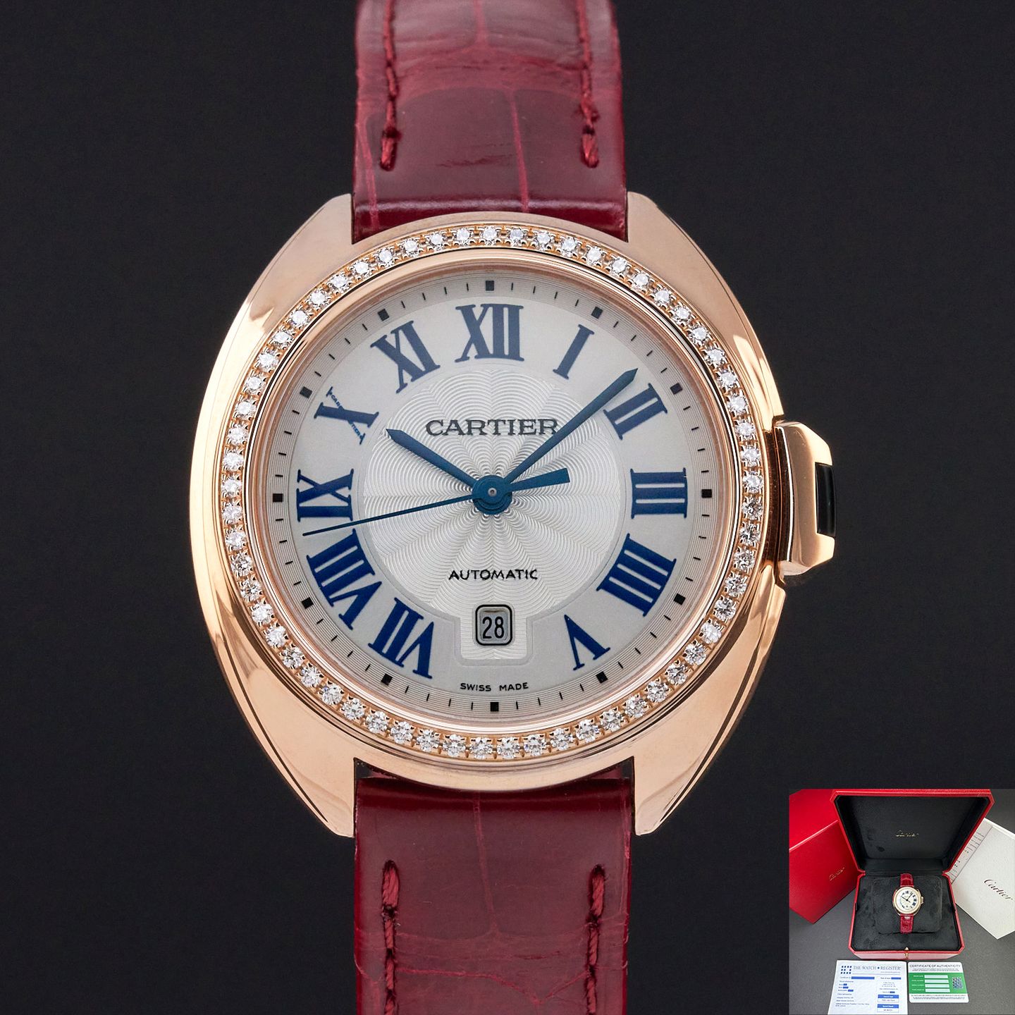 Cartier Clé de Cartier WJCL0016 (2015) - Silver dial 31 mm Rose Gold case (1/8)