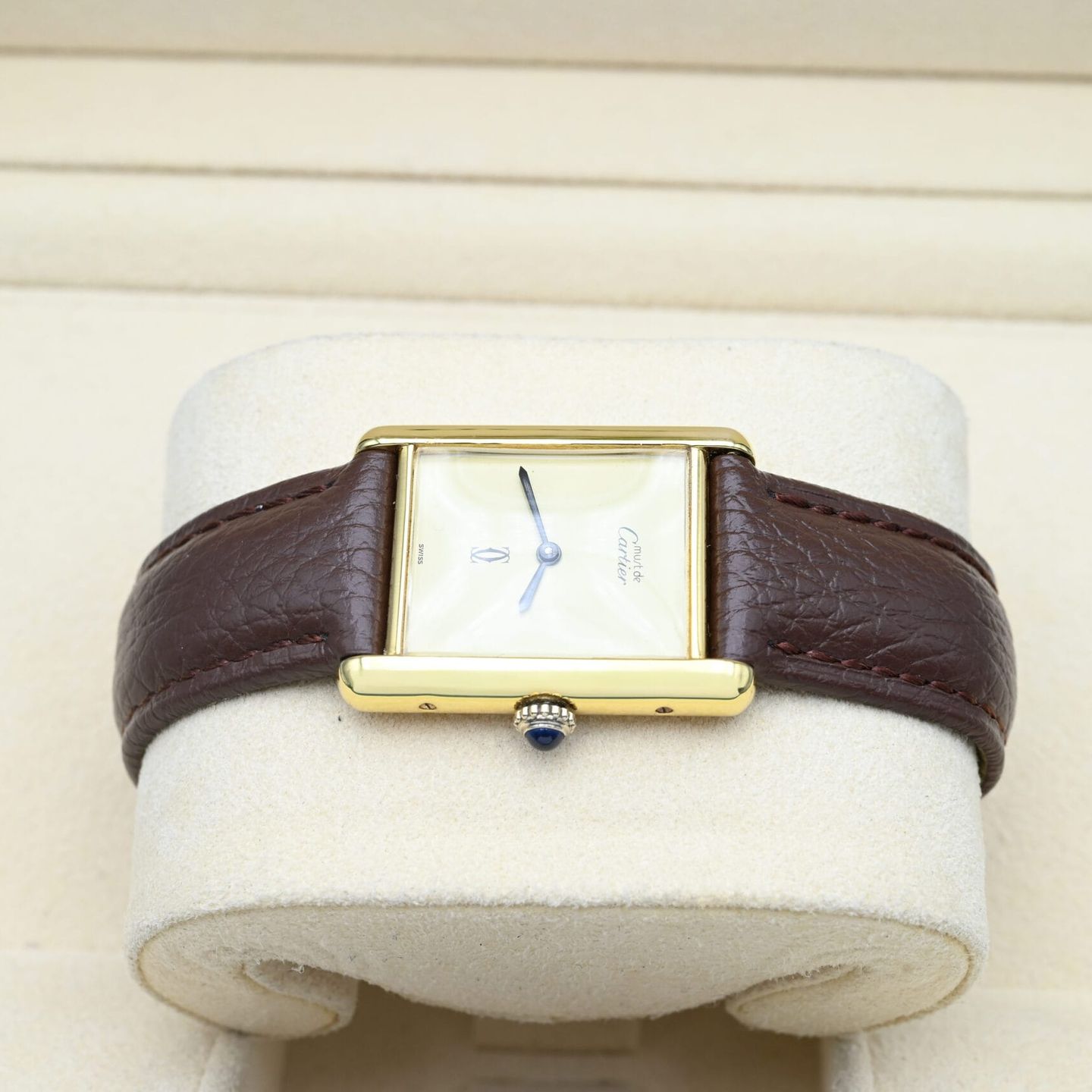Cartier Tank Unknown (Unknown (random serial)) - Yellow dial 23 mm Silver case (4/8)