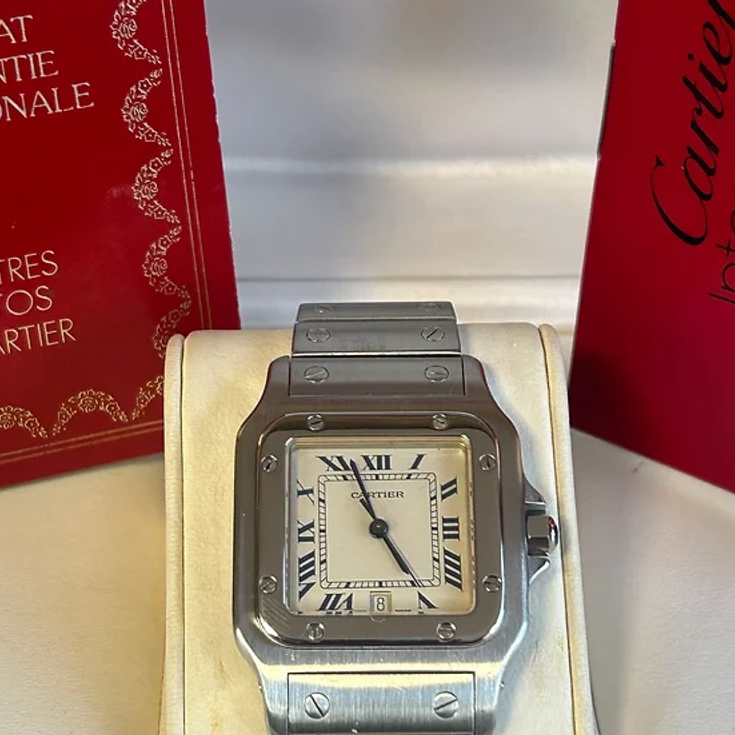 Cartier Santos Galbée 1564 (1989) - White dial 41 mm Steel case (2/5)