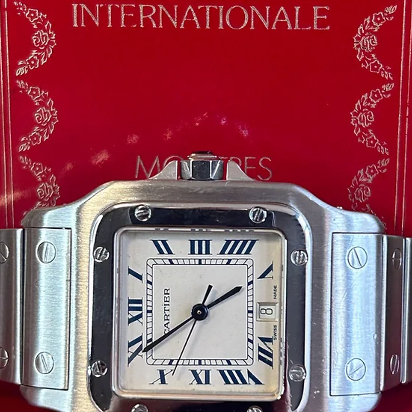 Cartier Santos Galbée 1564 (1989) - White dial 41 mm Steel case (1/5)
