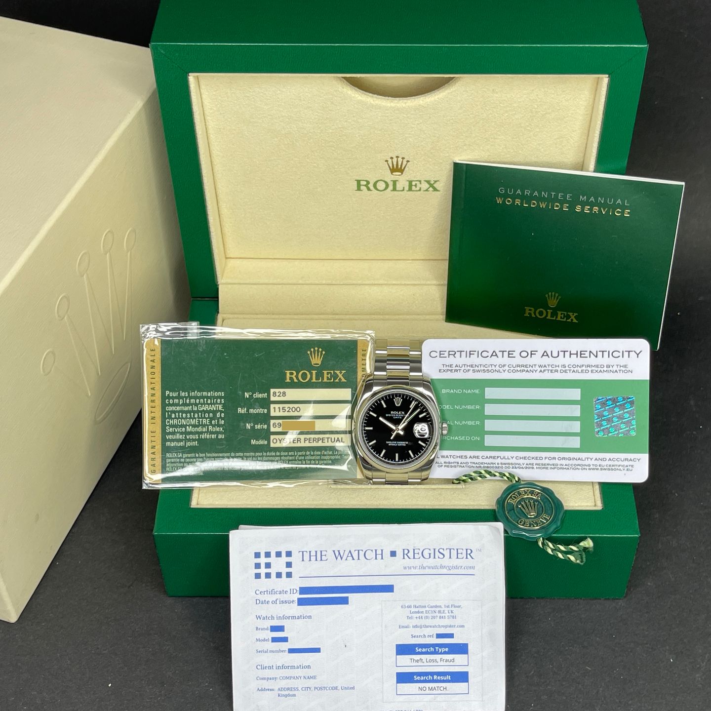 Rolex Oyster Perpetual Date 115200 - (3/8)