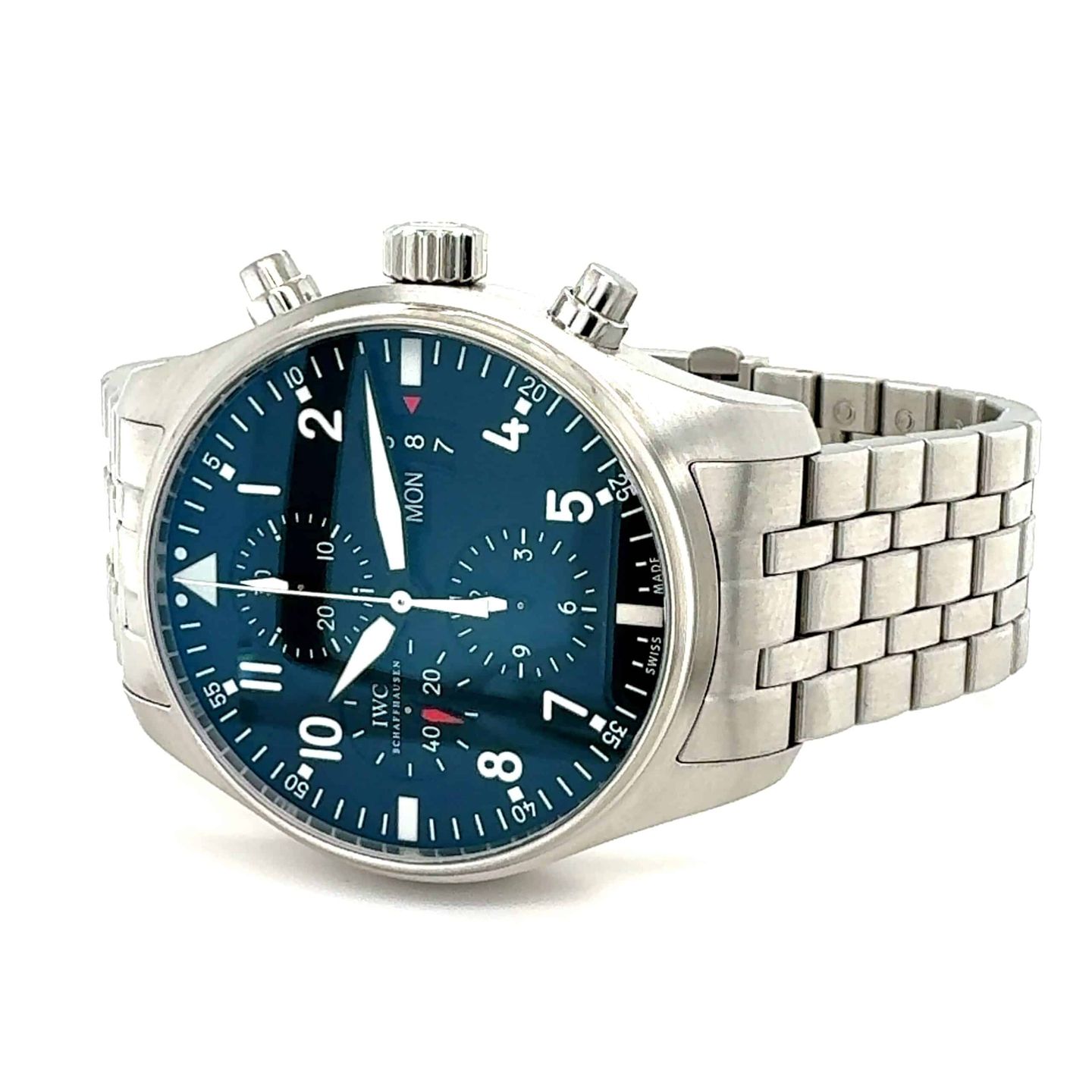 IWC Pilot Chronograph IW377704 (2018) - Zwart wijzerplaat 43mm Staal (6/8)