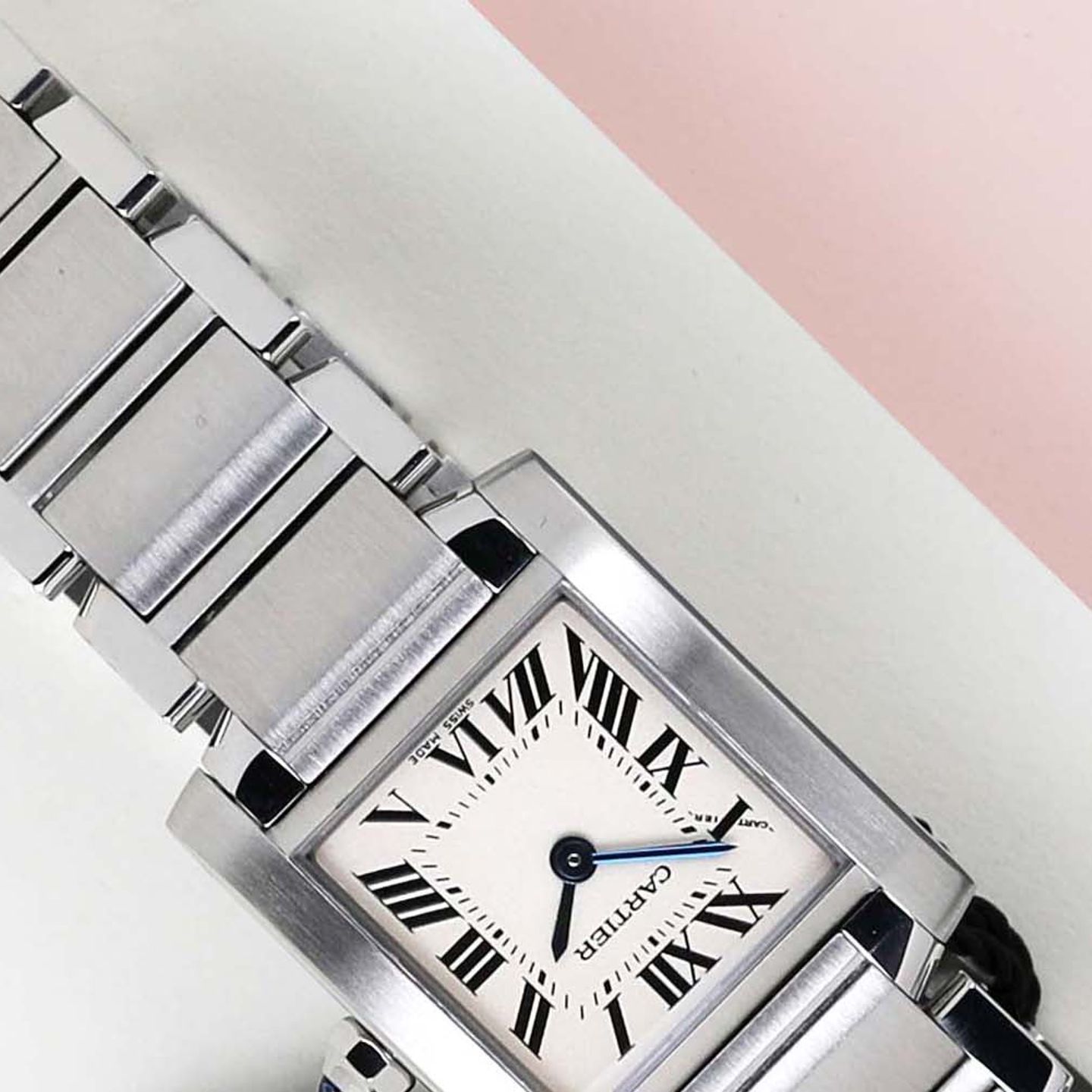 Cartier Tank Française W51008Q3 (2009) - Zilver wijzerplaat 20mm Staal (4/8)