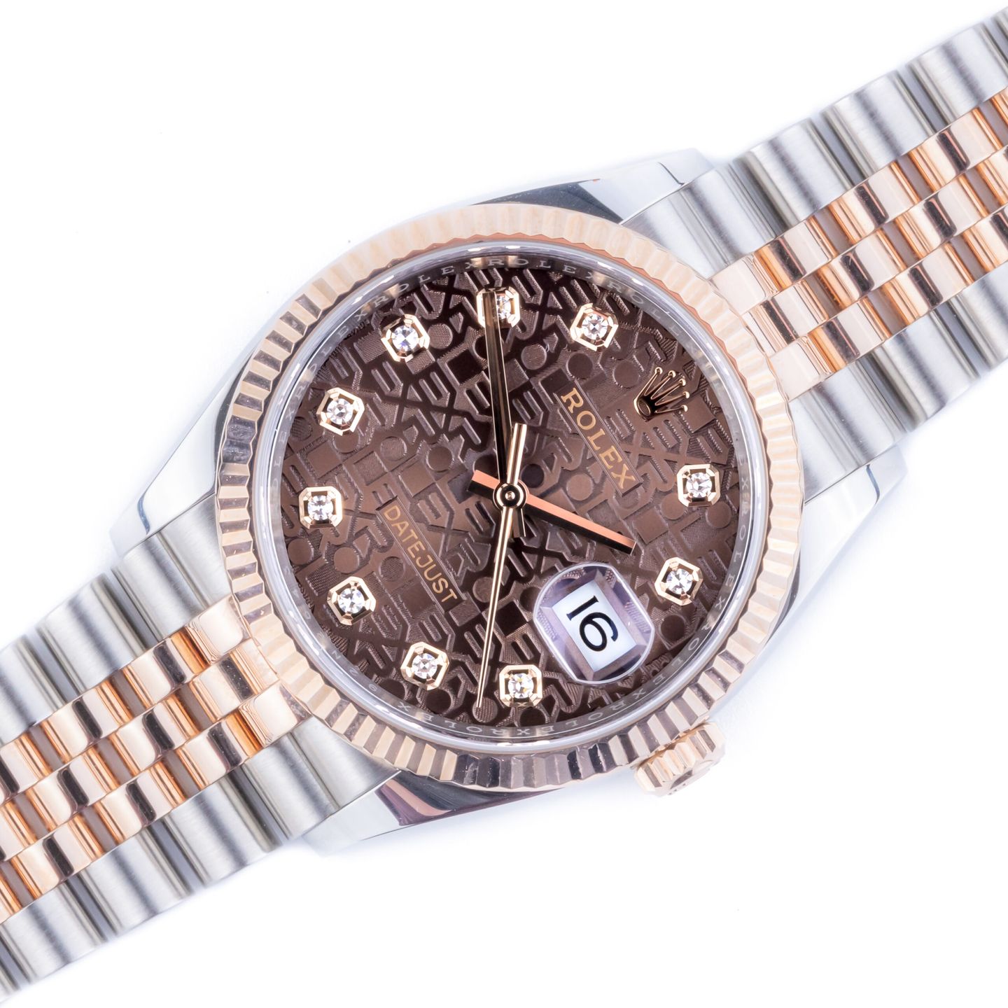 Rolex Datejust 36 126231 (2021) - Brown dial 36 mm Gold/Steel case (1/8)