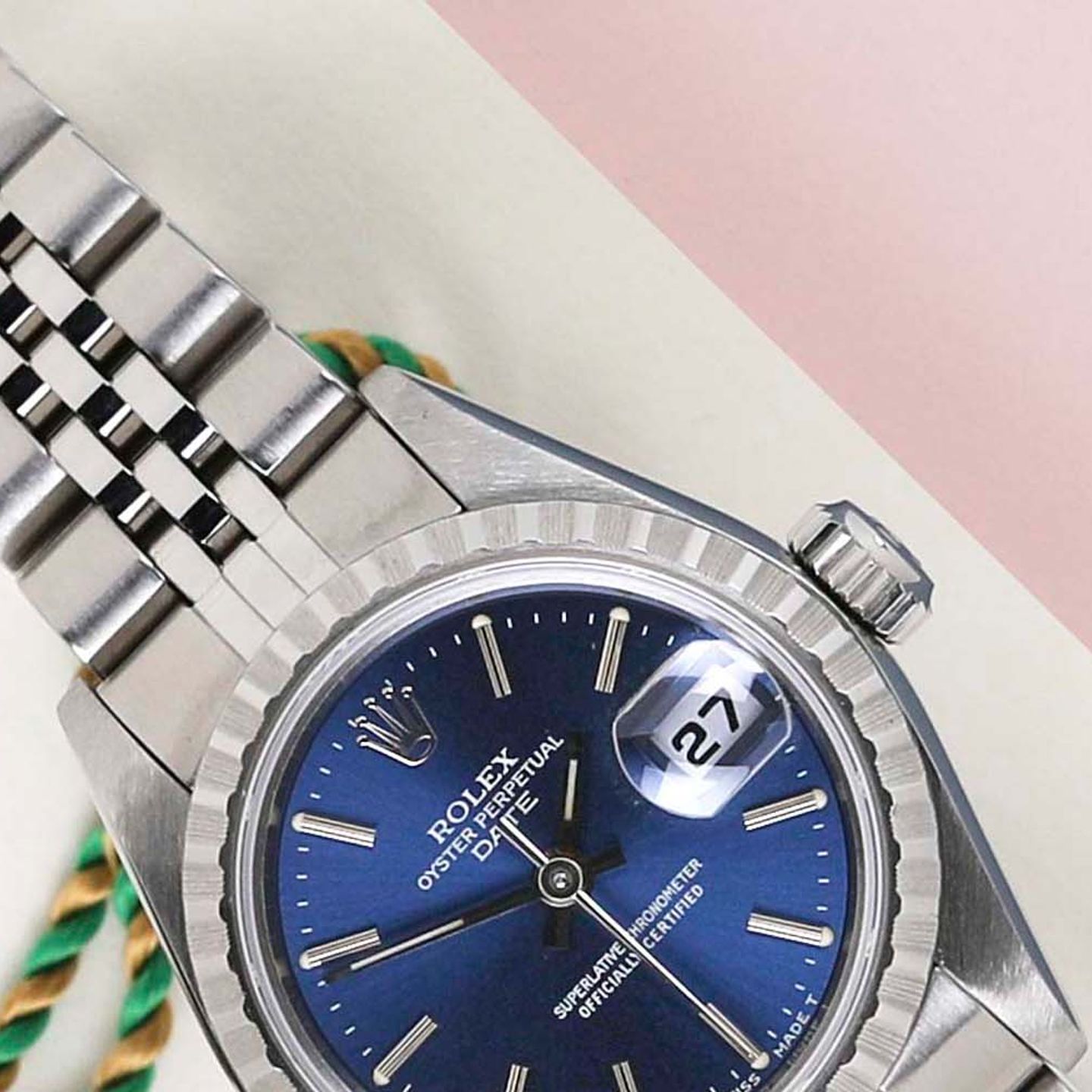 Rolex Oyster Perpetual Lady Date 69240 (1996) - 26mm Staal (3/8)